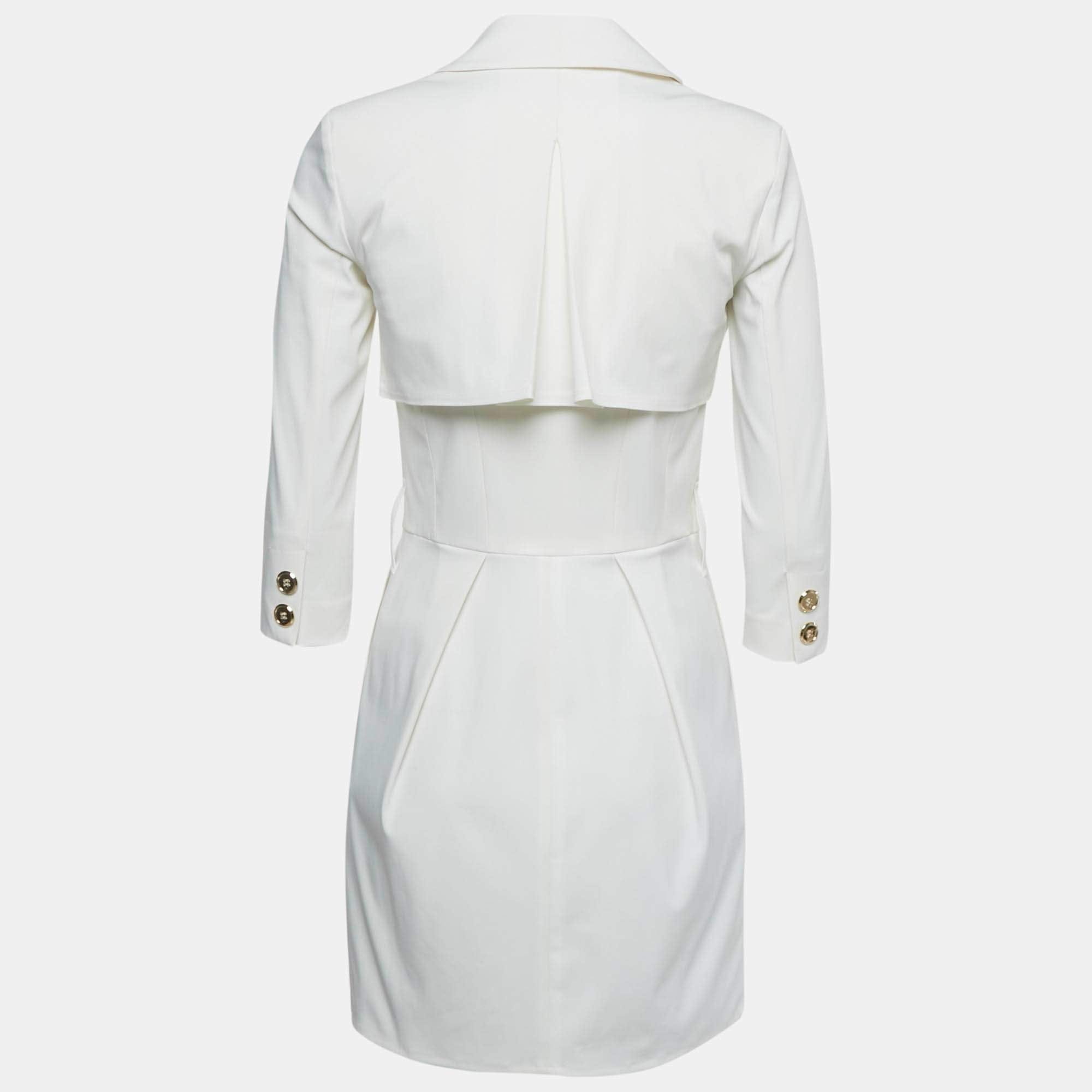 White Crepe Blazer Dress