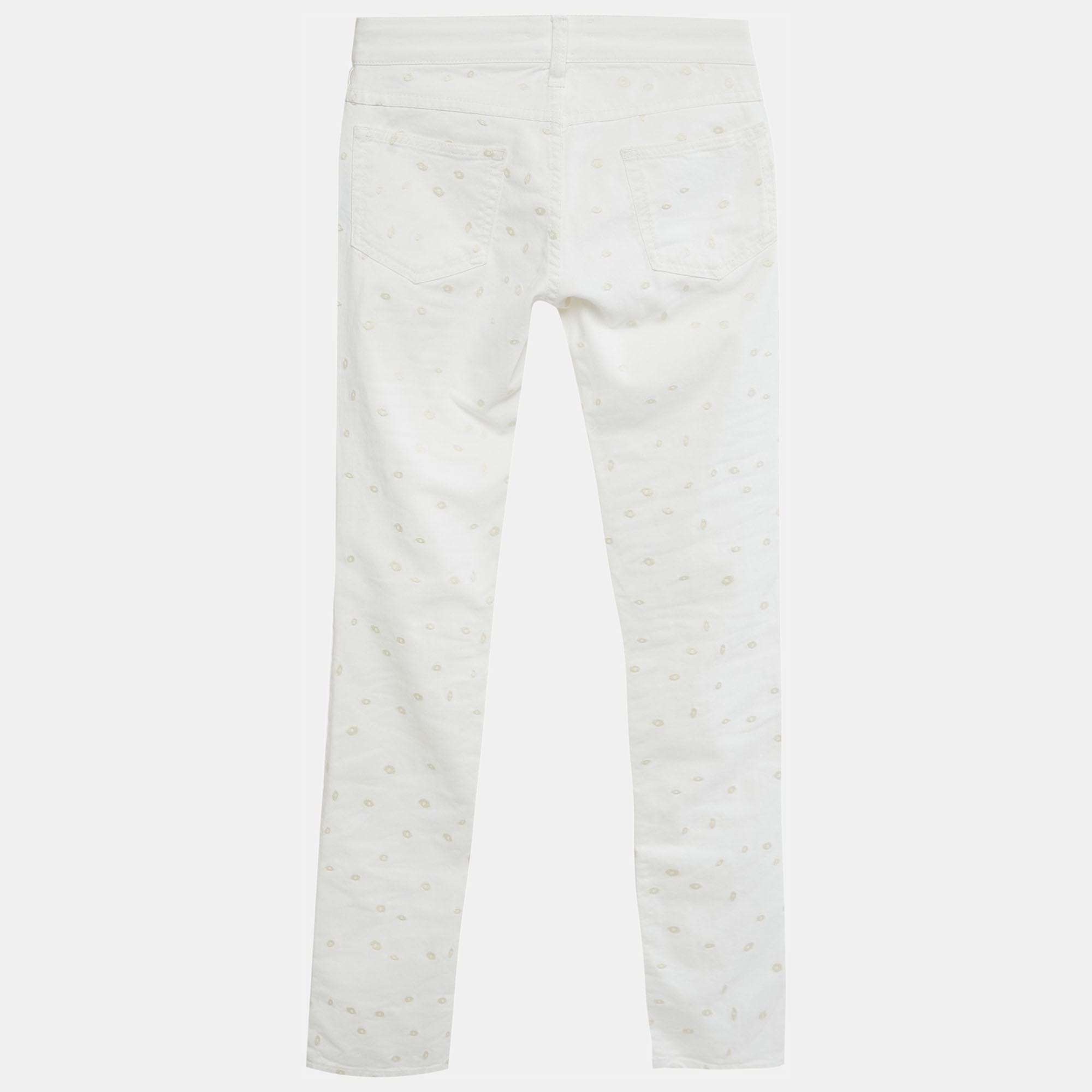 WHITE* étoile White Embroidered Denim Rumba Jeans S Waist 27"