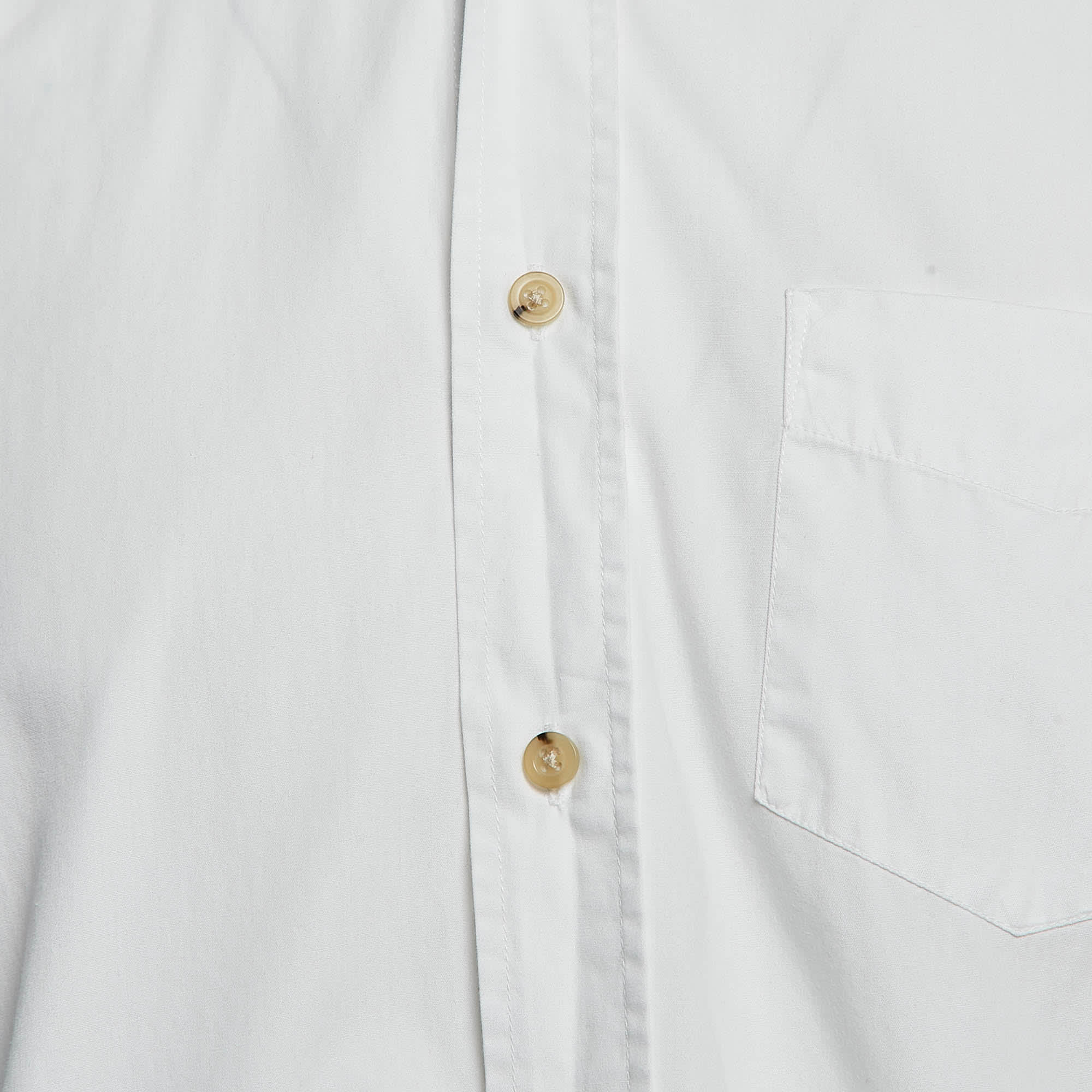 White Cotton Short Sleeve Shirt