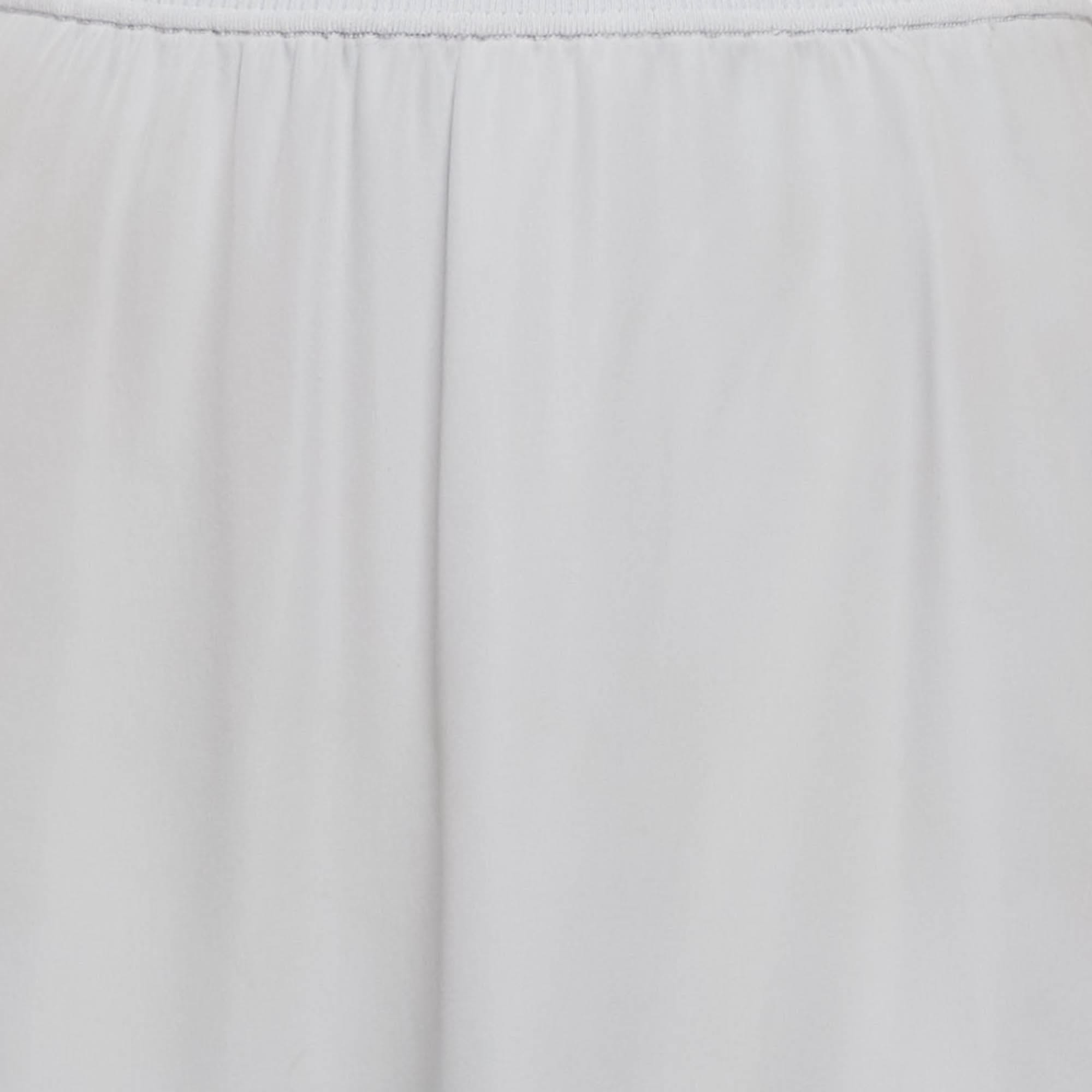 Blue Light Blue Silk Flared Midi Skirt