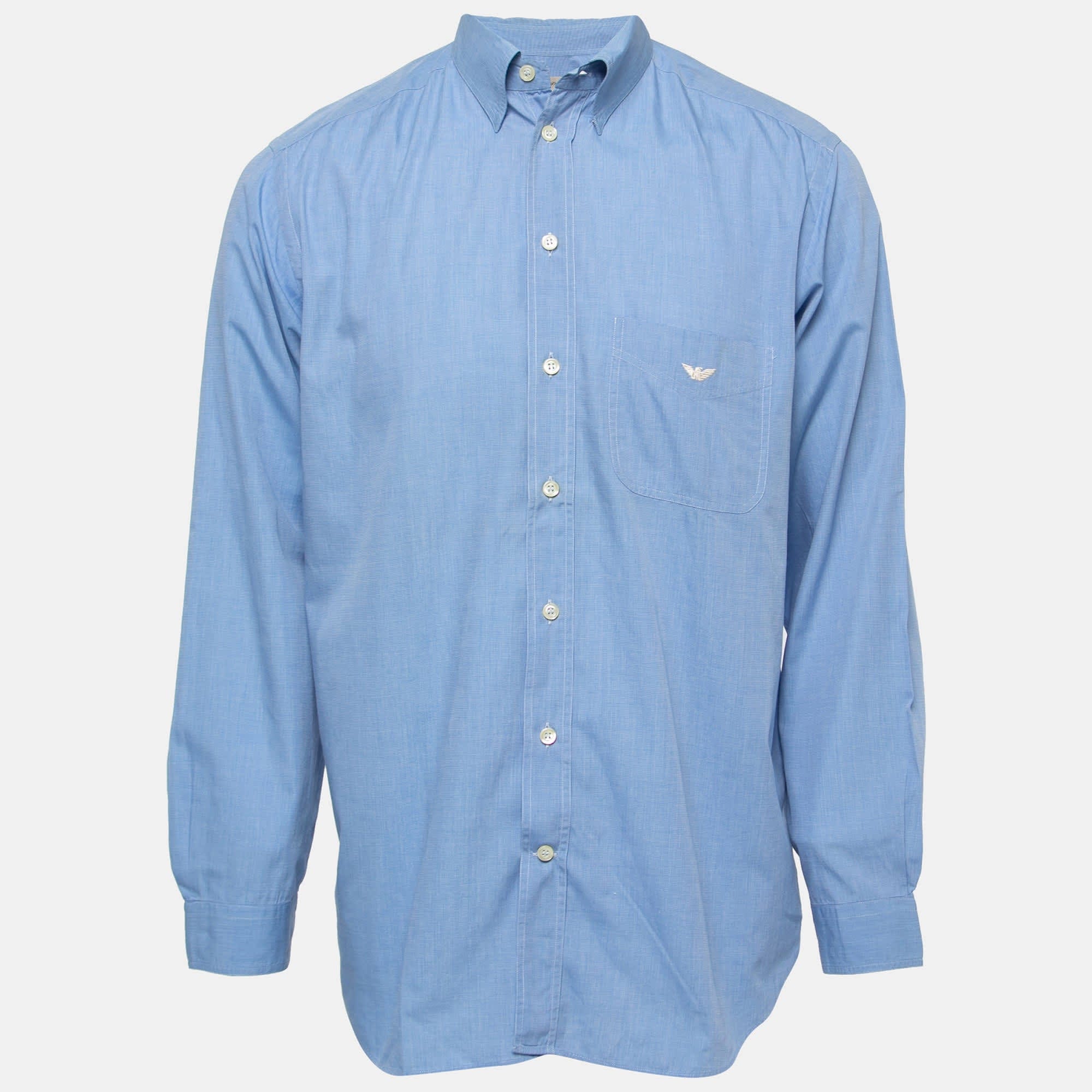 Blue Cotton Full Sleeve Shirt