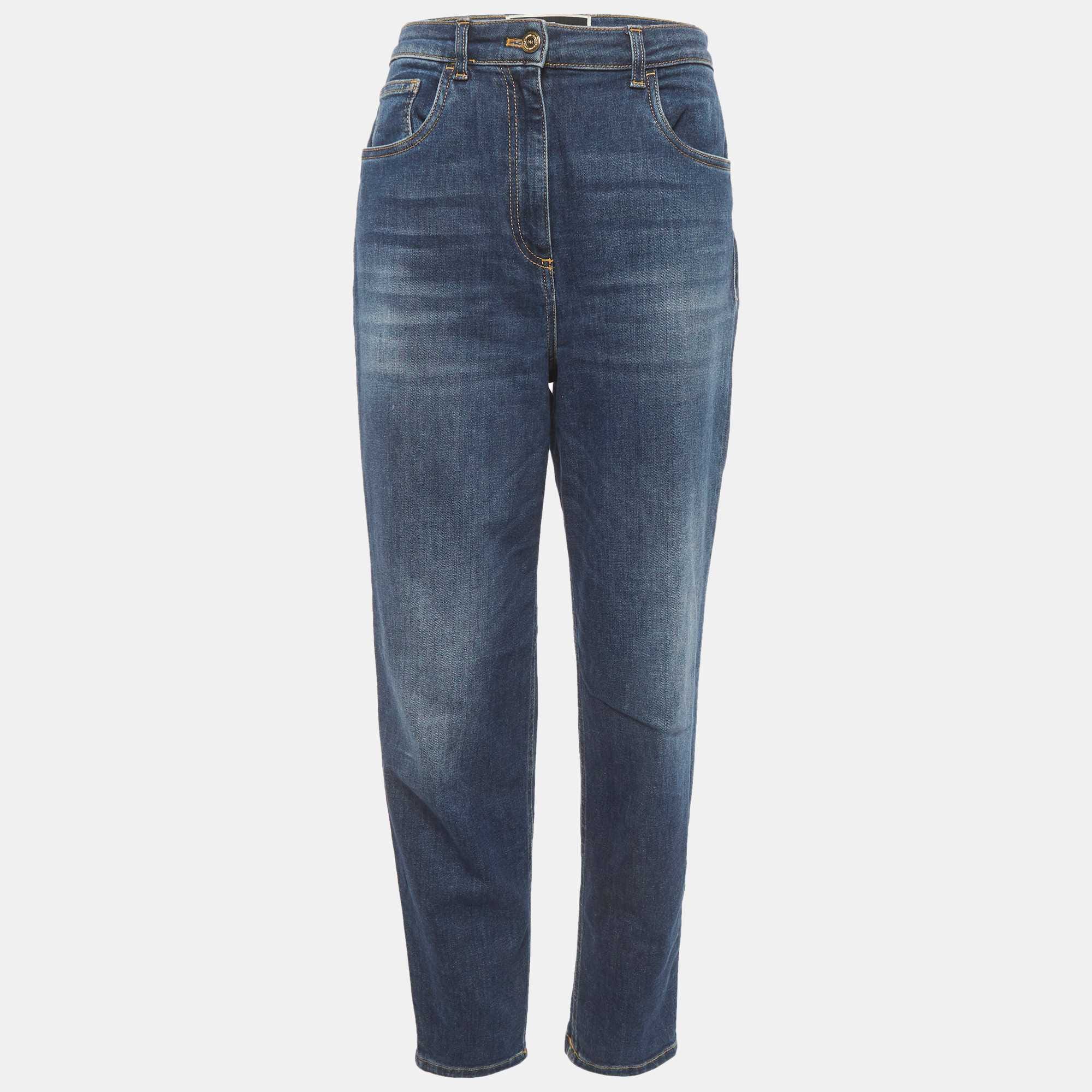 Blue Faded Denim Skinny Jeans M/waist 28"