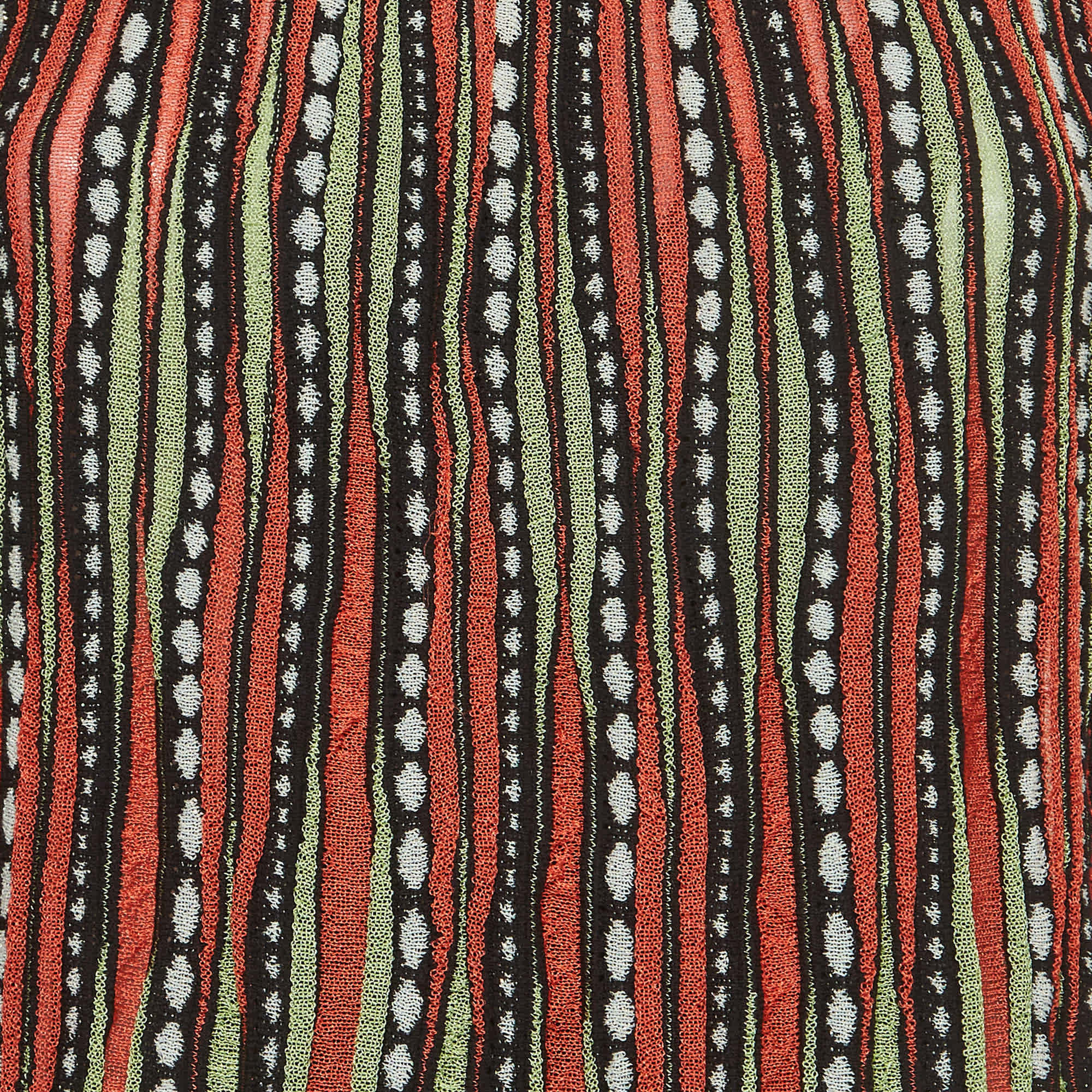 M Missoni Multicolor Alga And Bubble Pattern Knit A - Line Mini Dress