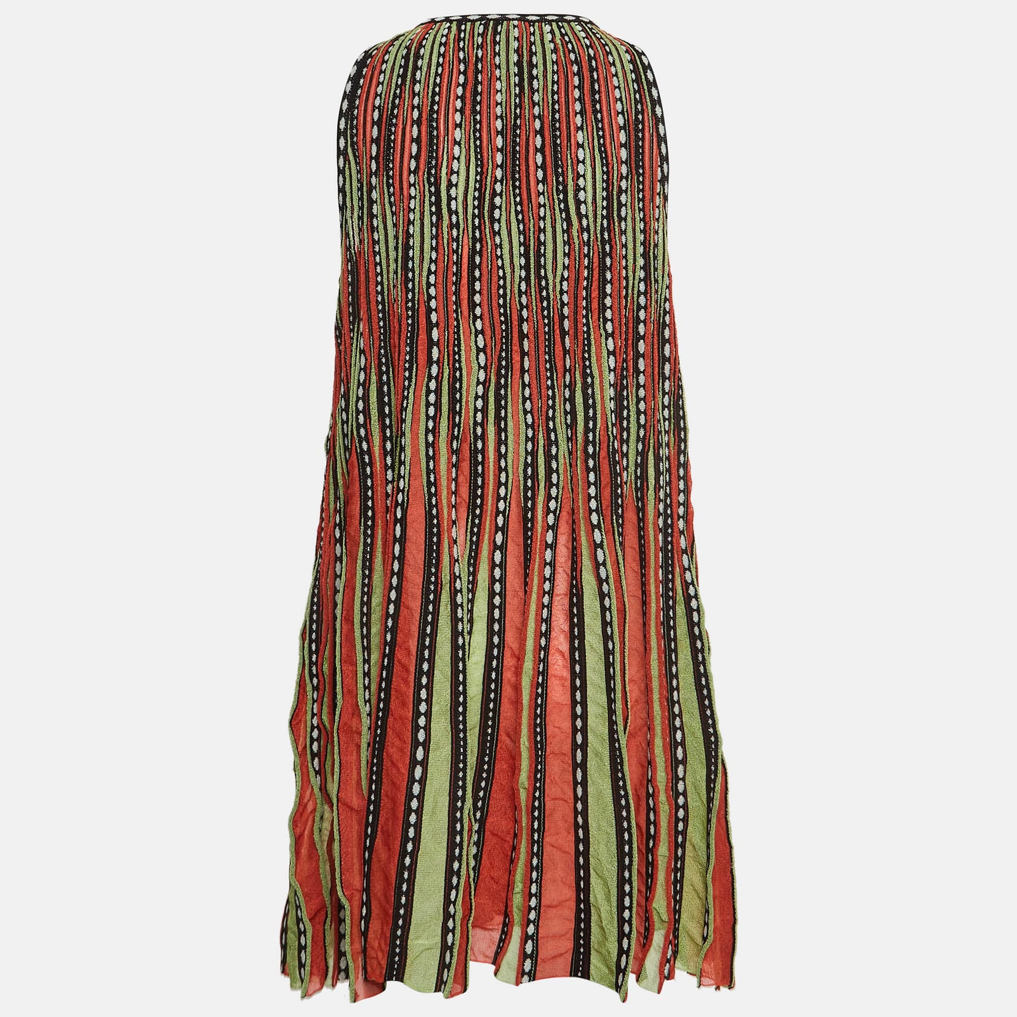 M Missoni Multicolor Alga And Bubble Pattern Knit A - Line Mini Dress