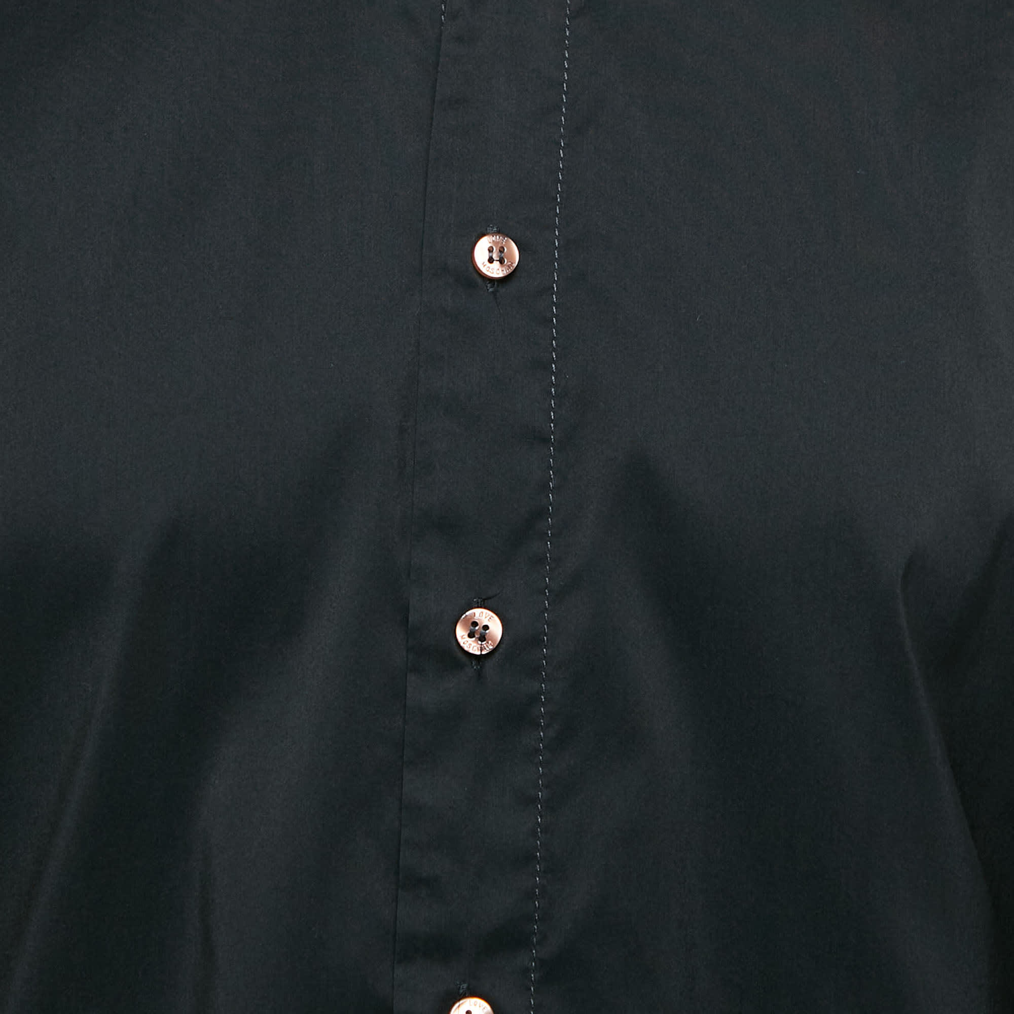 XXL Black Cotton Button Front Shirt Xxl