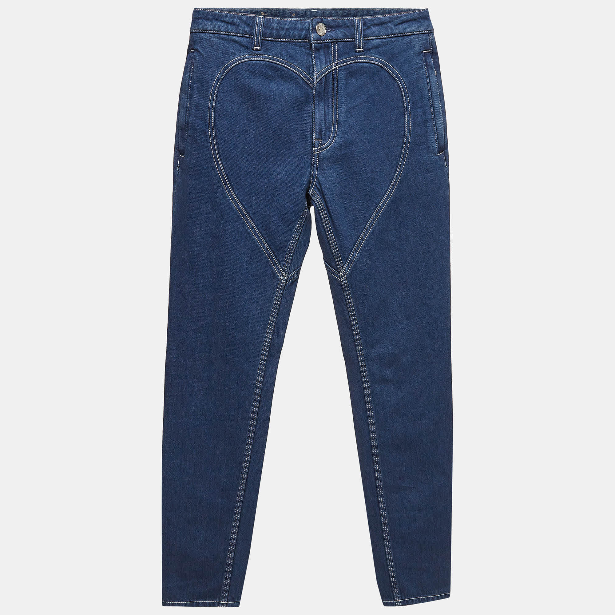 Blue Denim Skinny Mid - Rise Jeans S Waist 26"