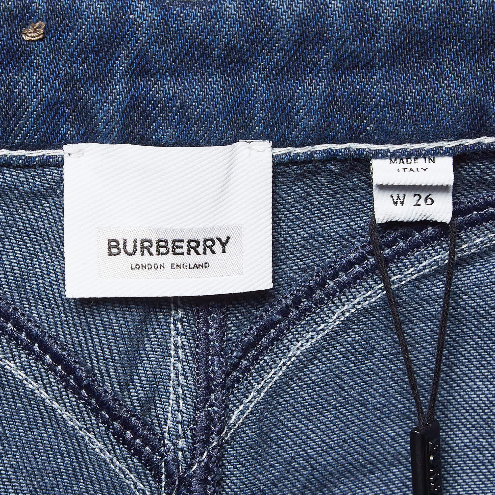 Blue Denim Skinny Mid - Rise Jeans S Waist 26"