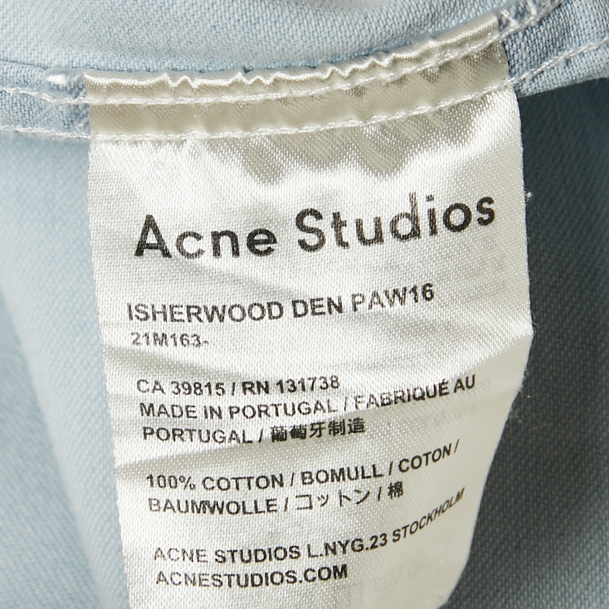 Blue Isherwood Denim Long Sleeve Shirt