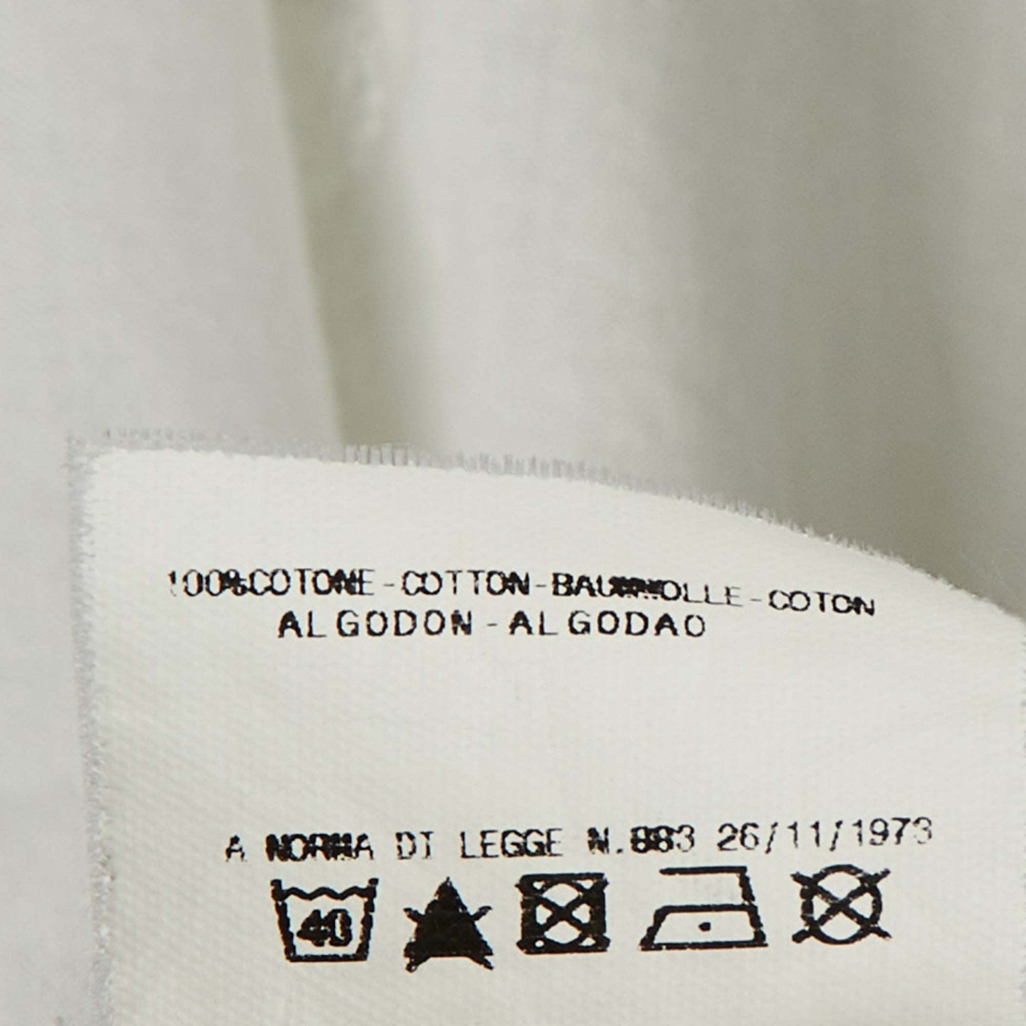 White Embroidered Cotton Slim Fit Shirt