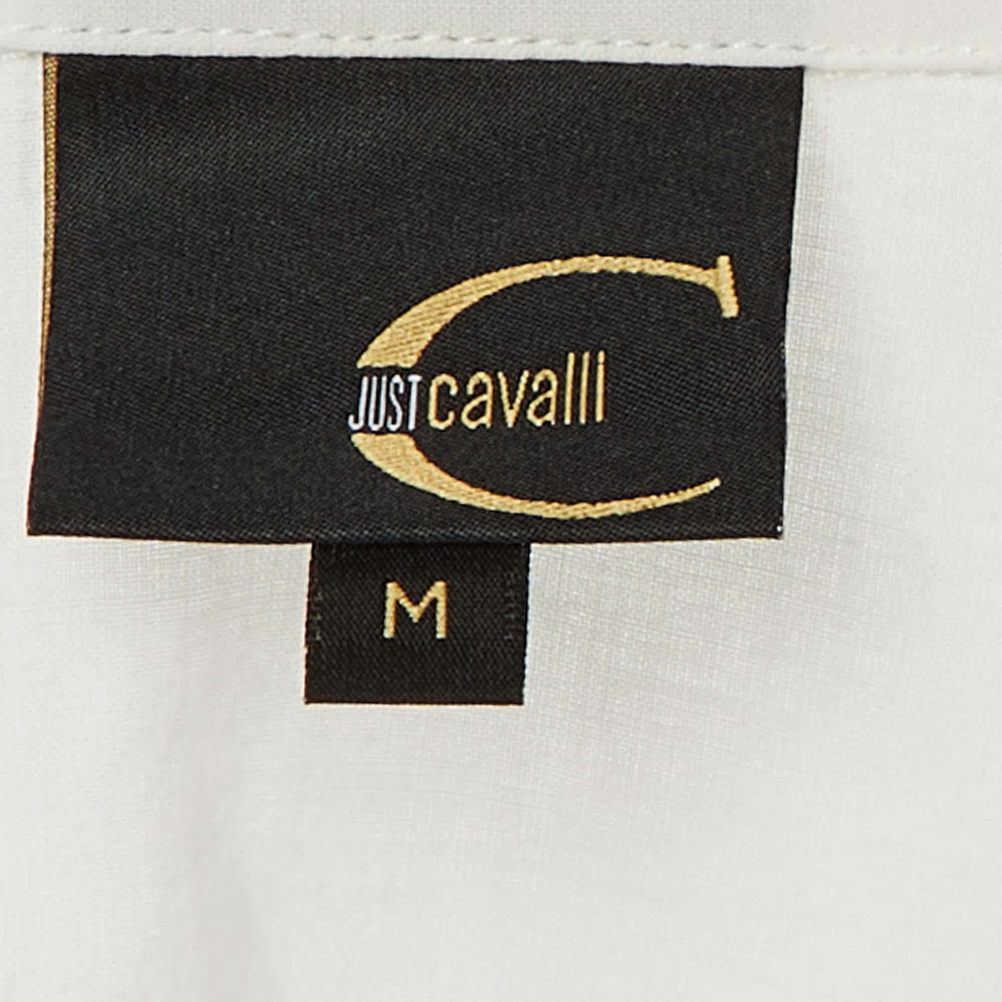 White Embroidered Cotton Slim Fit Shirt