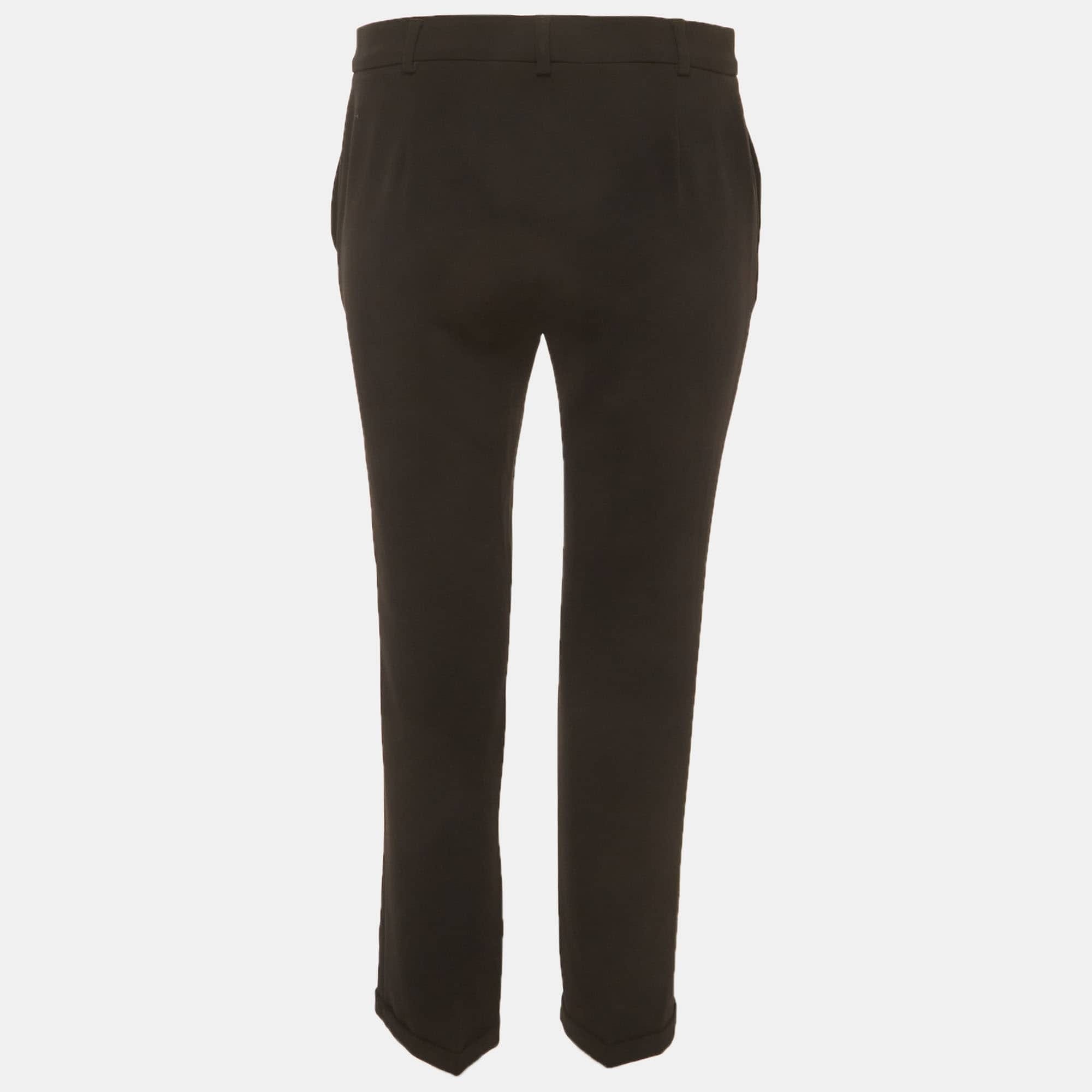 Max Mara Studio Black Gabardine Formal Trousers
