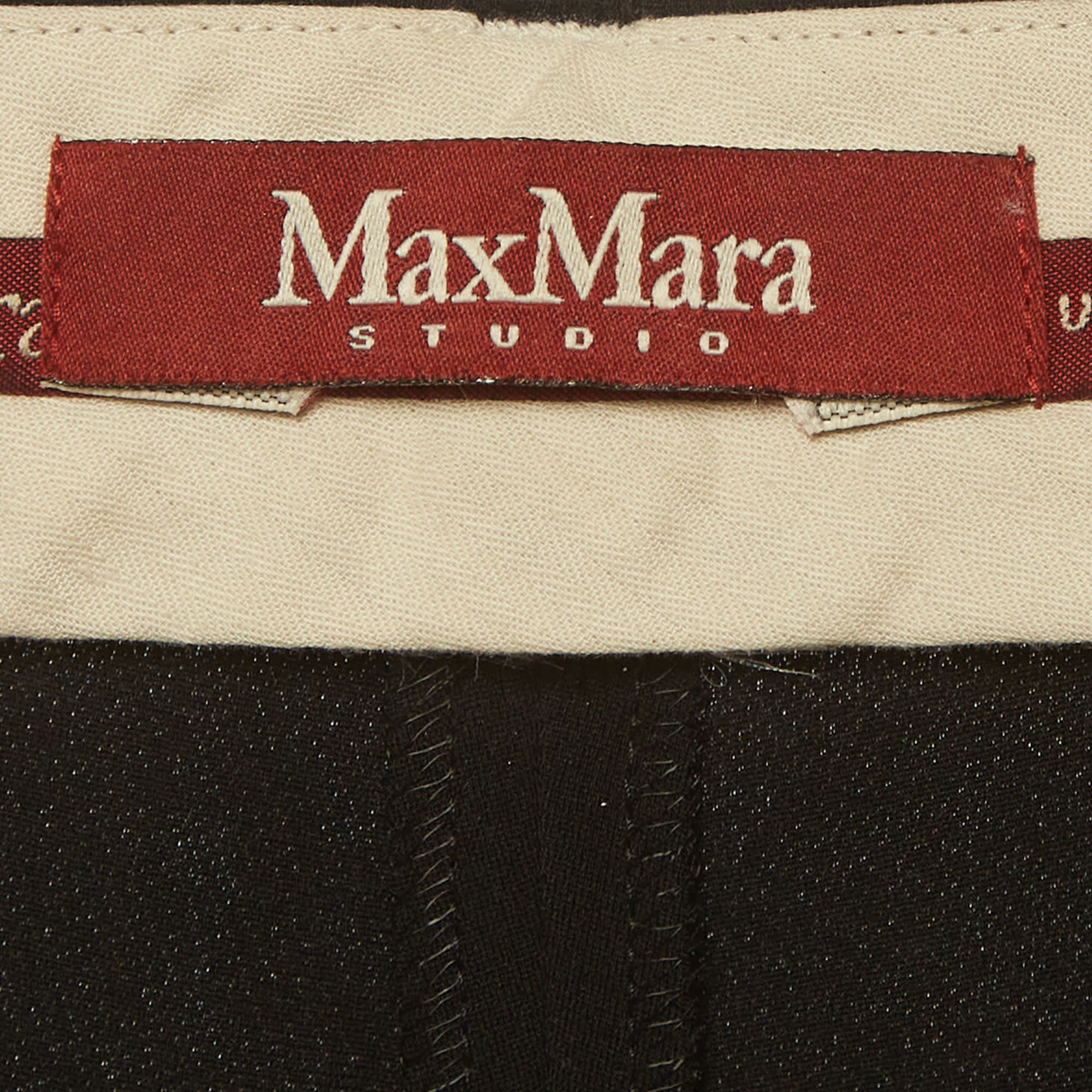 Max Mara Studio Black Gabardine Formal Trousers