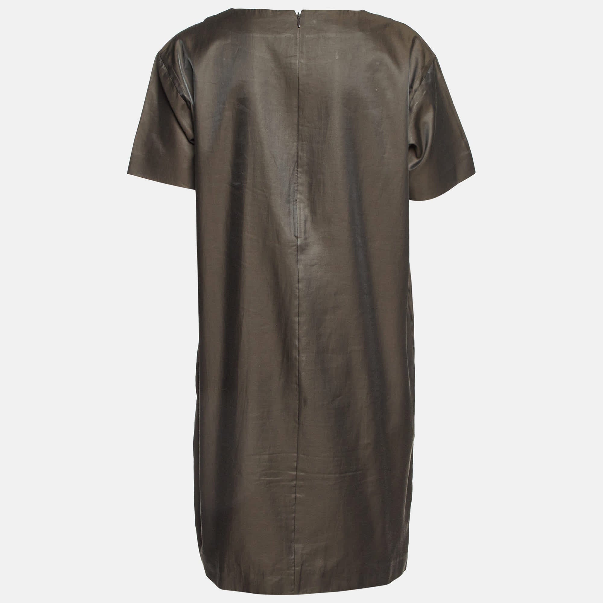 BLEND Brown Cotton Blend Shift Dress