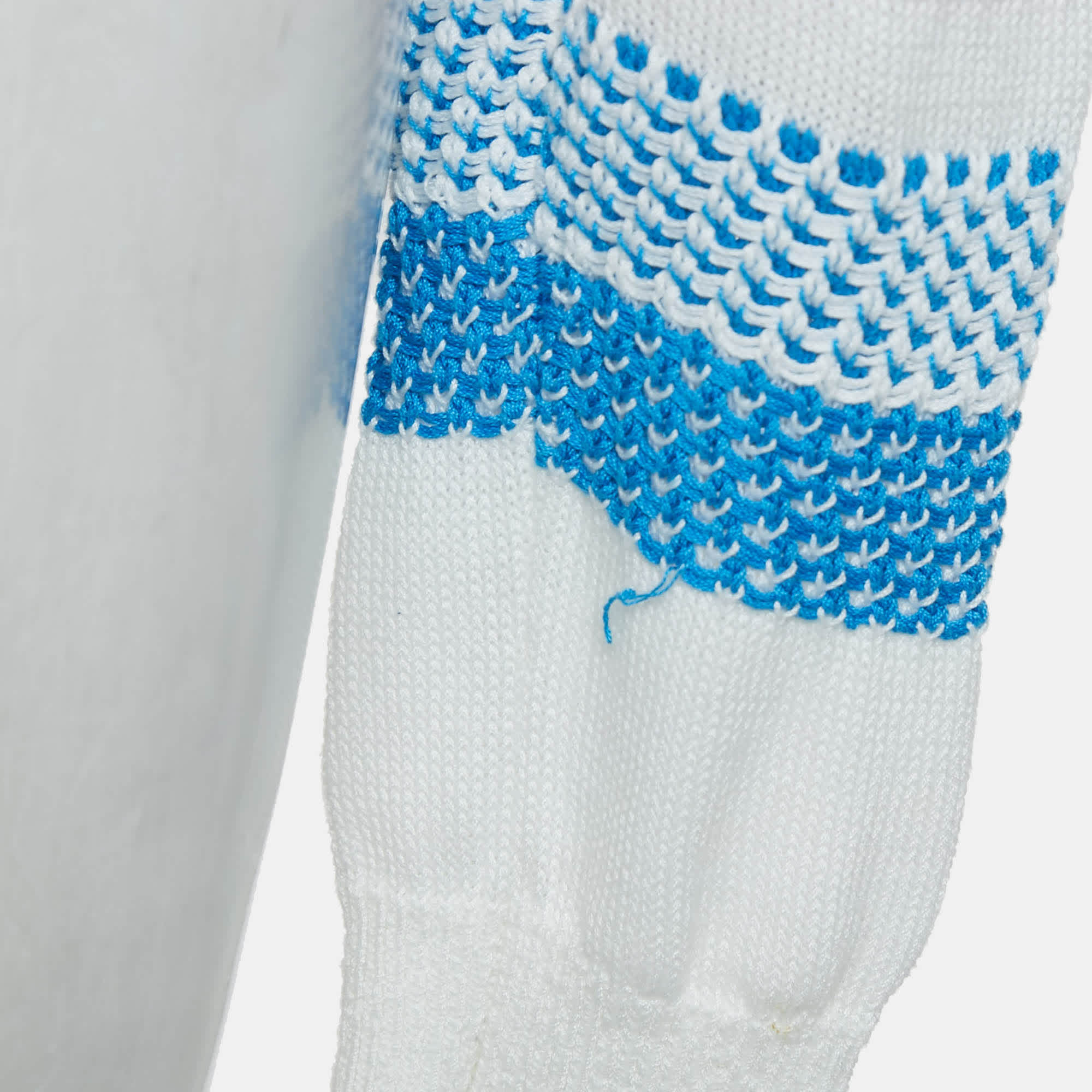 White Patterned Knit Full Sleeve Sweater