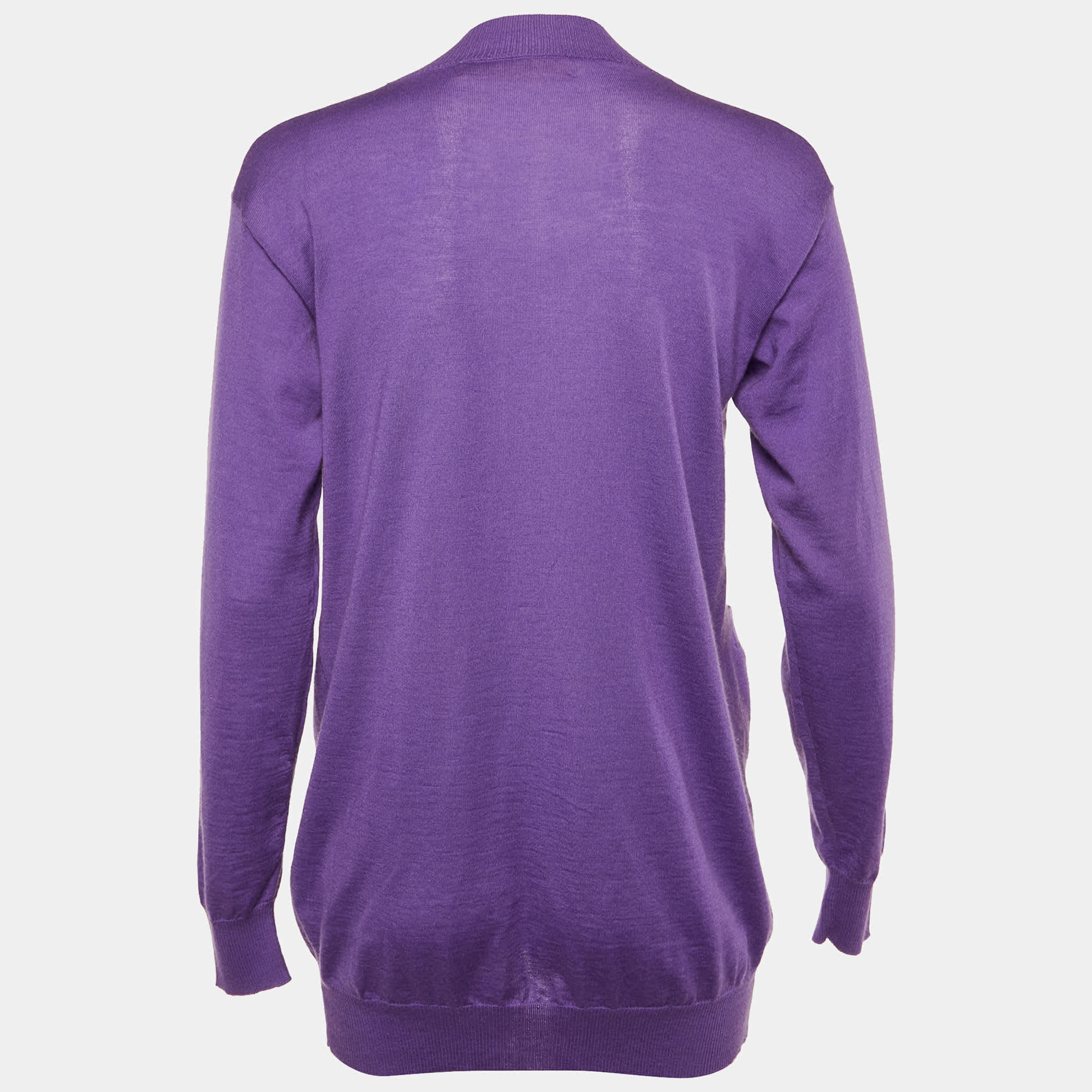 CASHMERE Purple Cashmere Double Breasted Cardigan
