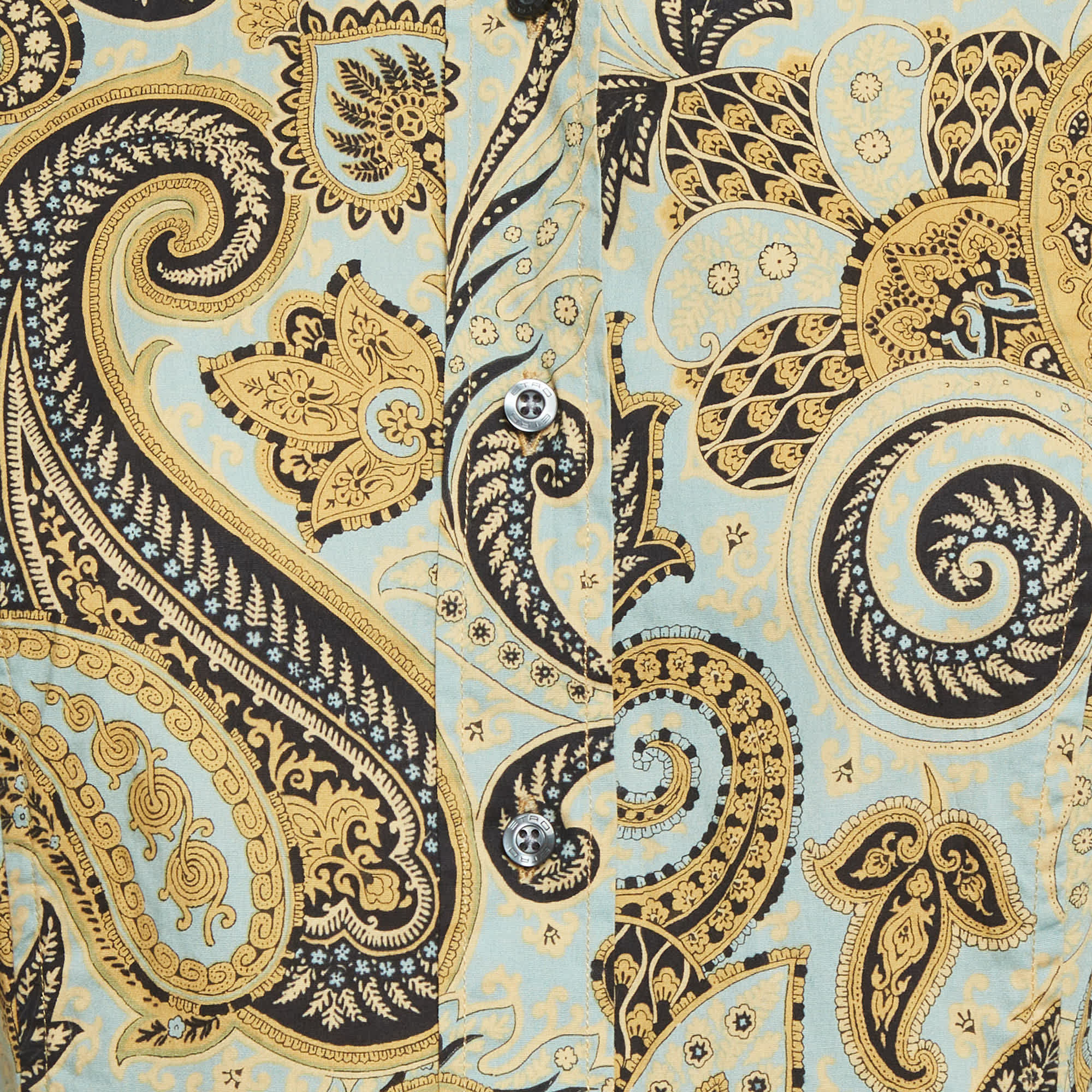 Yellow Etro Yellow Printed Cotton Button Front Shirt