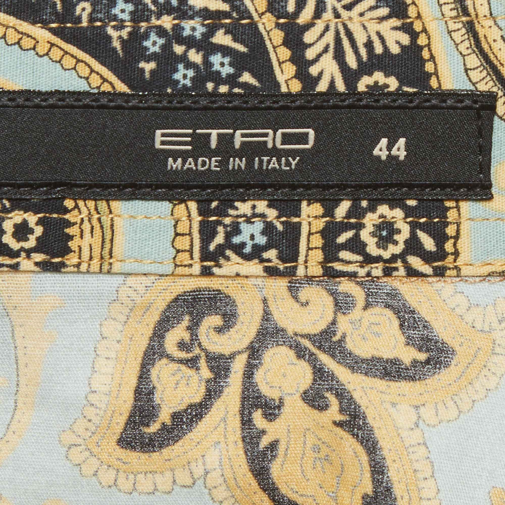 Yellow Etro Yellow Printed Cotton Button Front Shirt