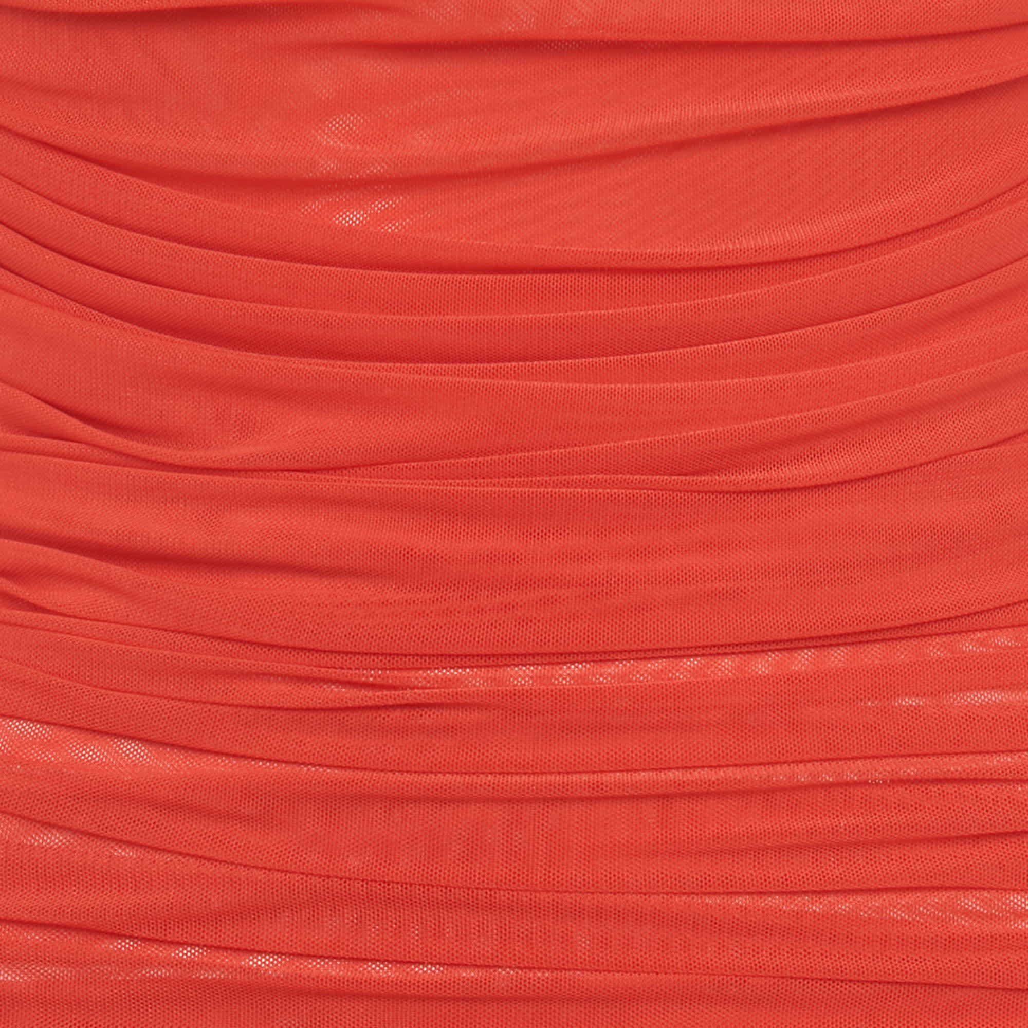 Guizio Red Mesh Strapless Lyla Twist Dress
