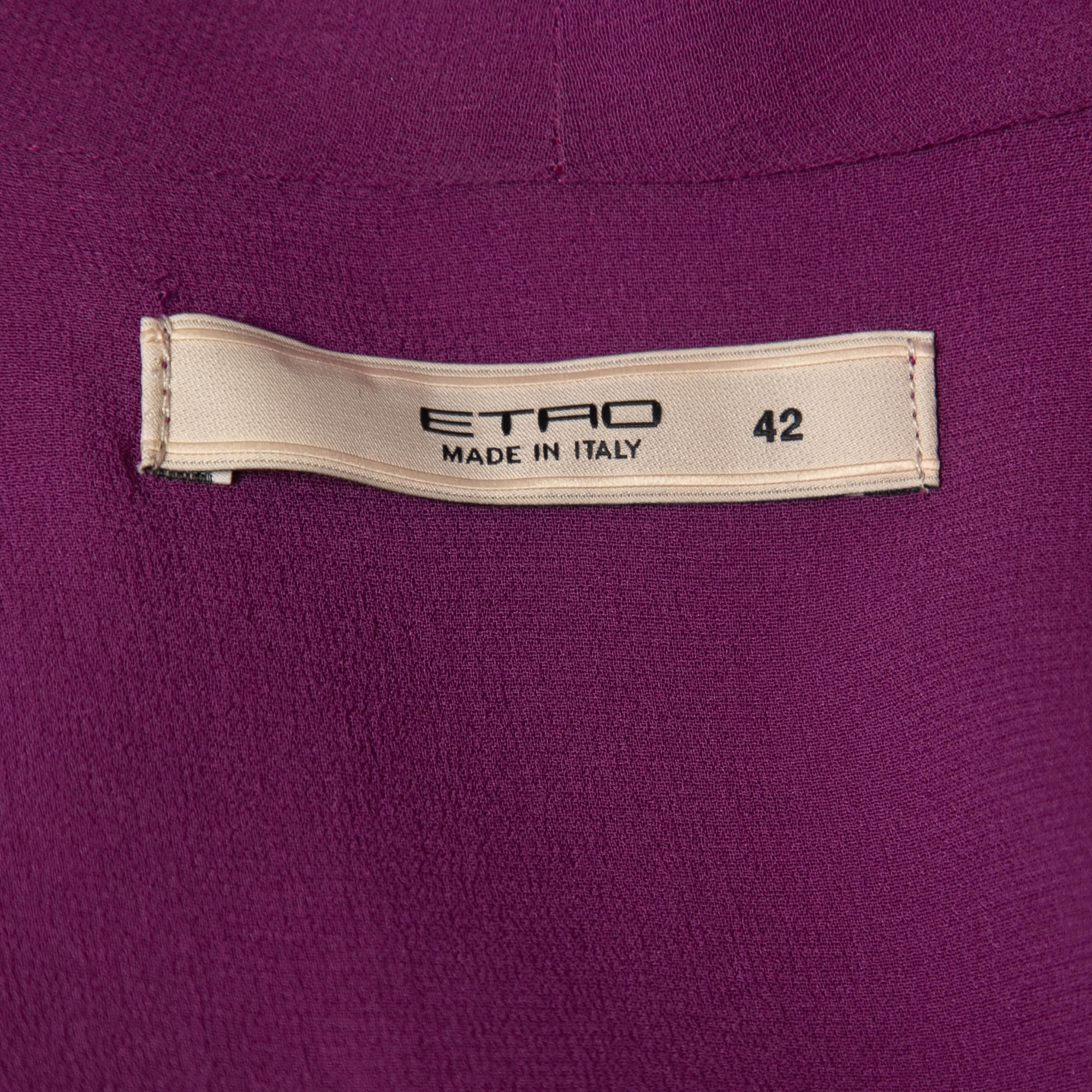 Purple Crepe Beads Embellished V - Neck Sleeveless Blouse