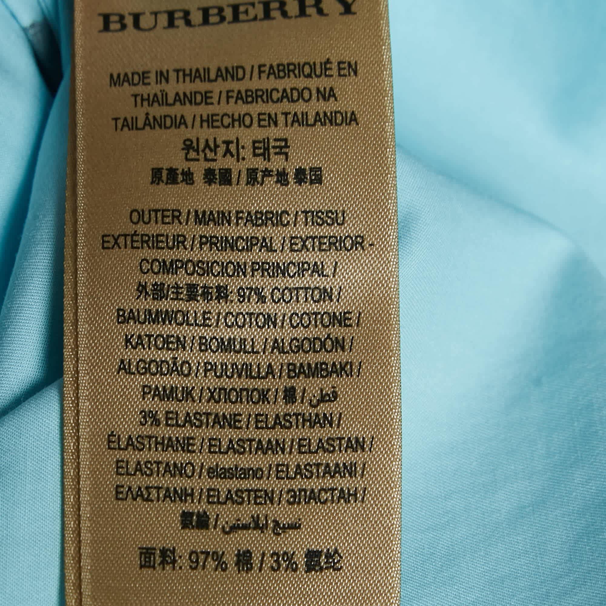 Blue Logo Print Cotton Oversized Shirt