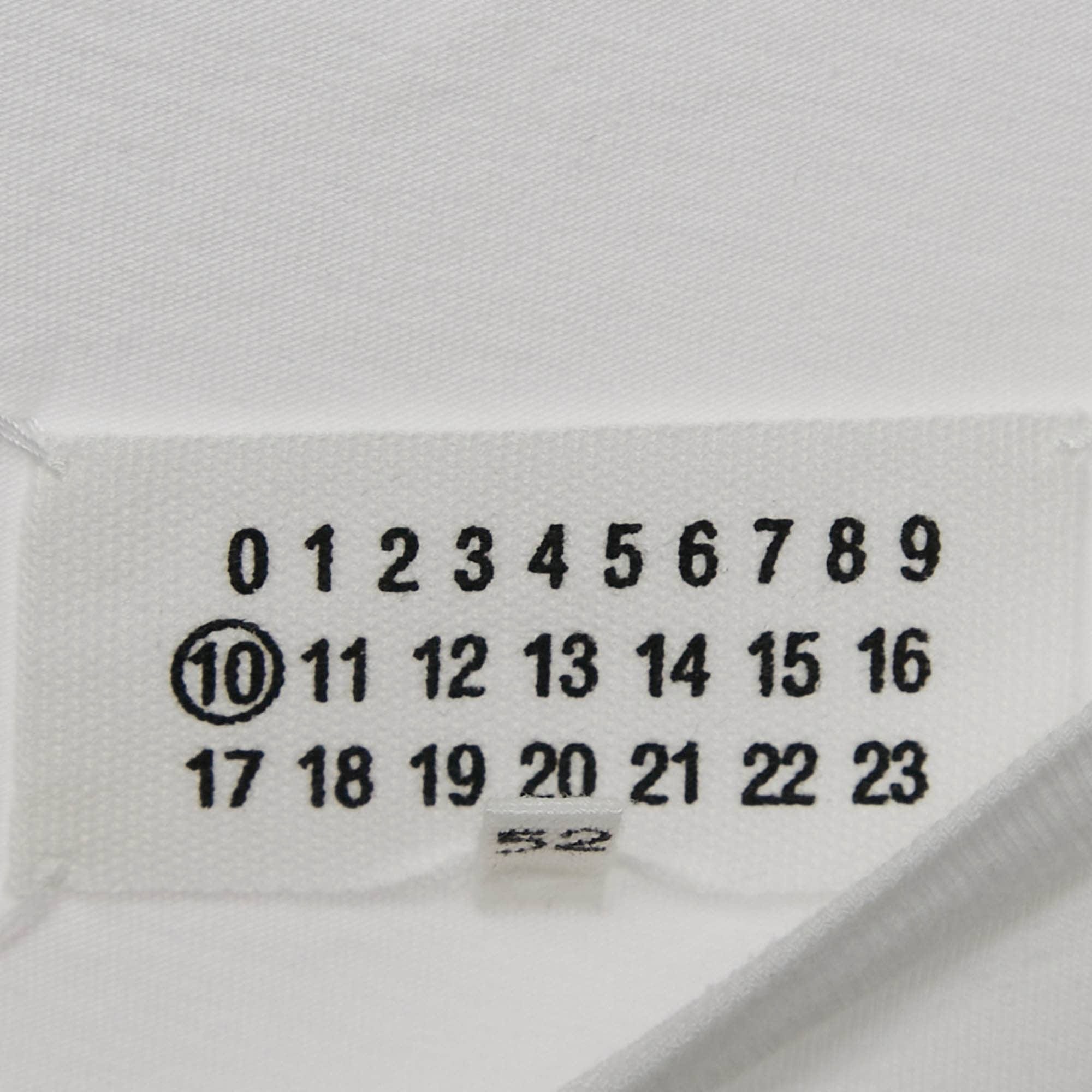 White Cotton Crew Neck T - Shirt Xl