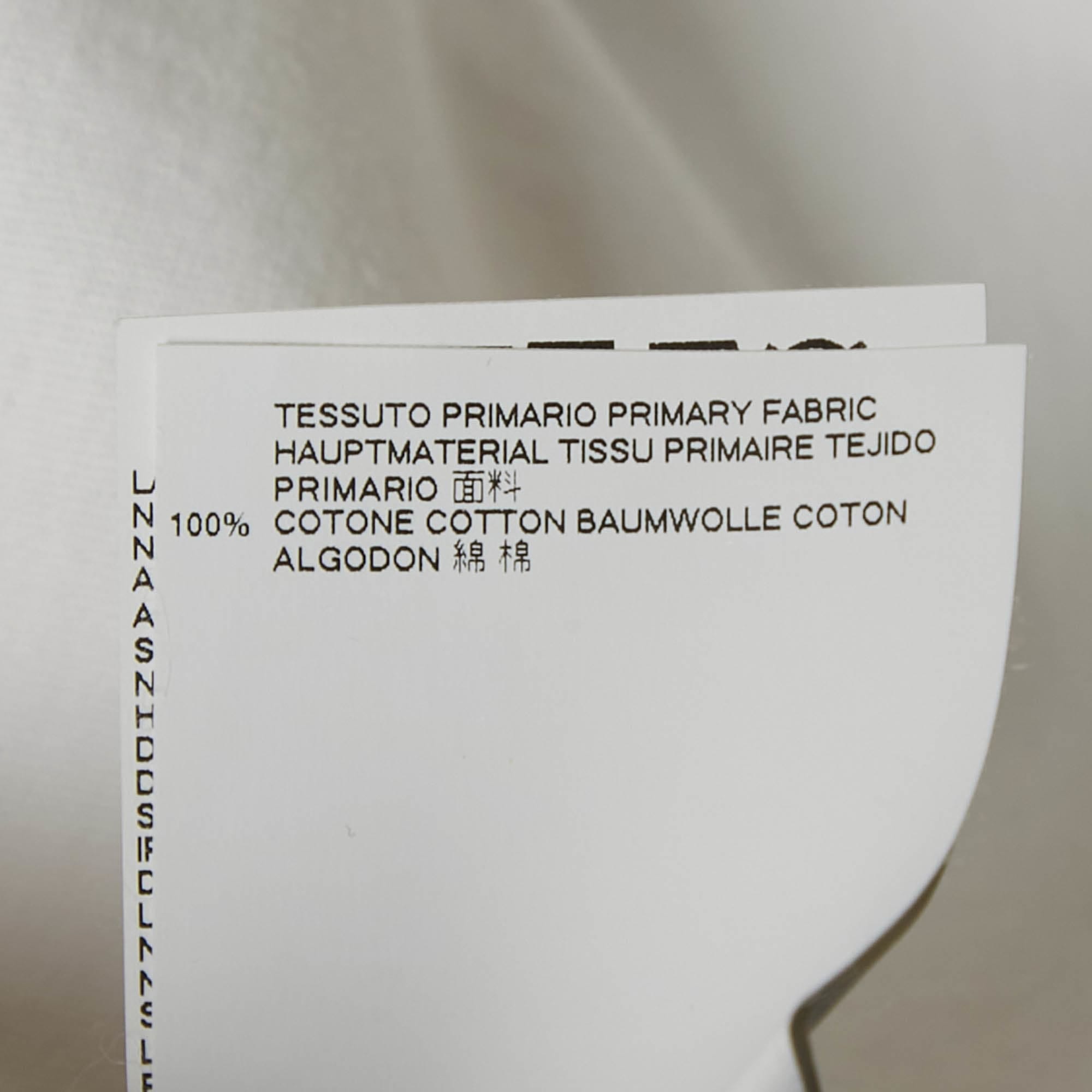 White Cotton Crew Neck T - Shirt Xl
