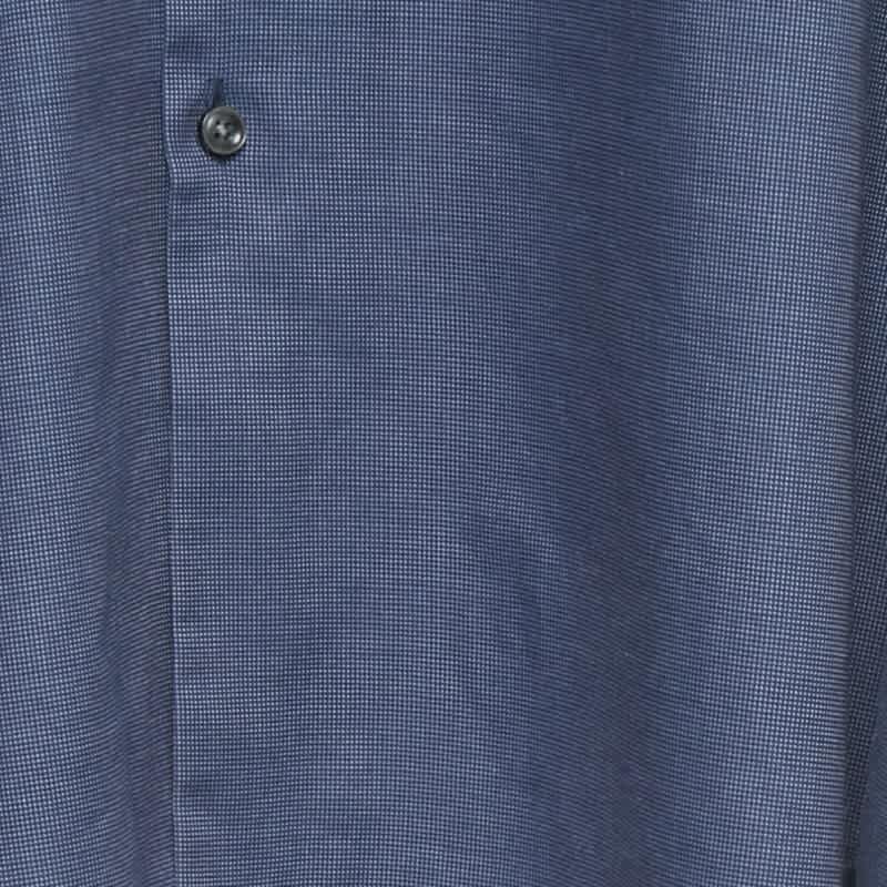 Jason Blue Cotton Slim Fit Jason Shirt Xxl