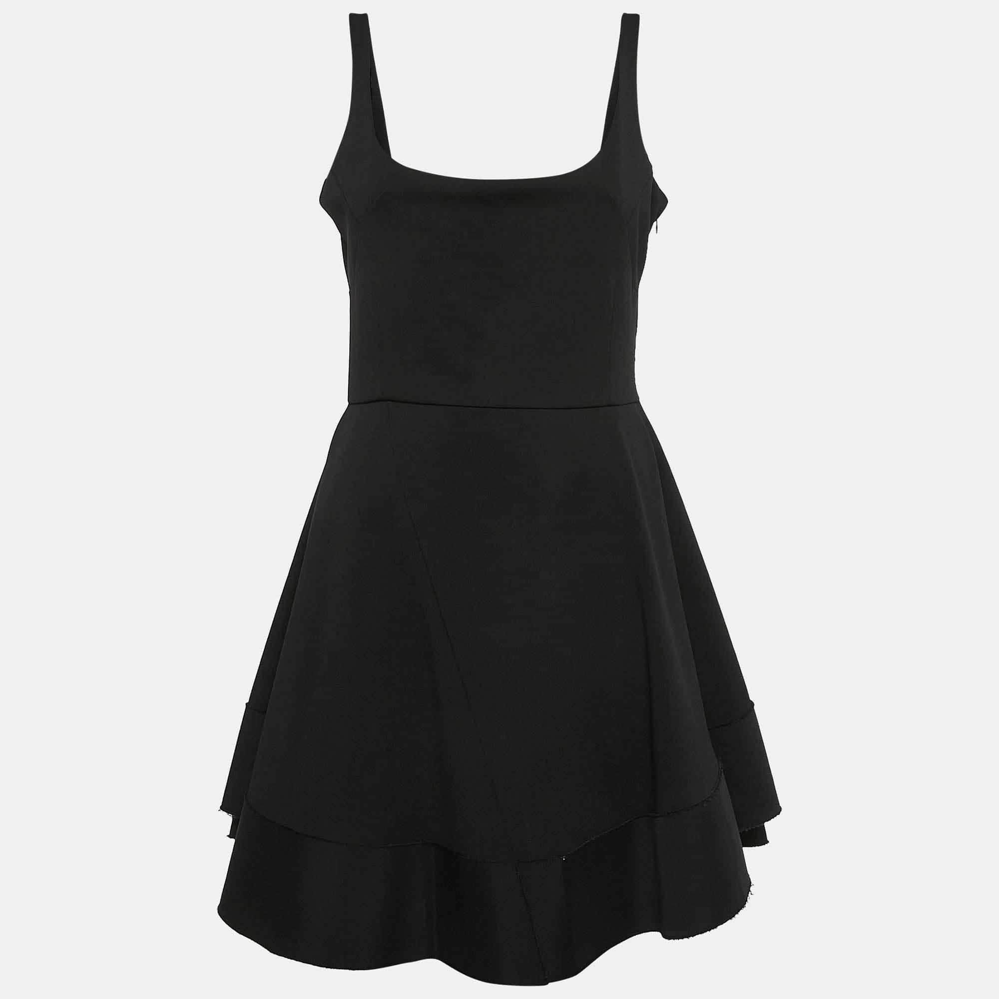 And r Black Jersey Fit And Flare Mini Dress