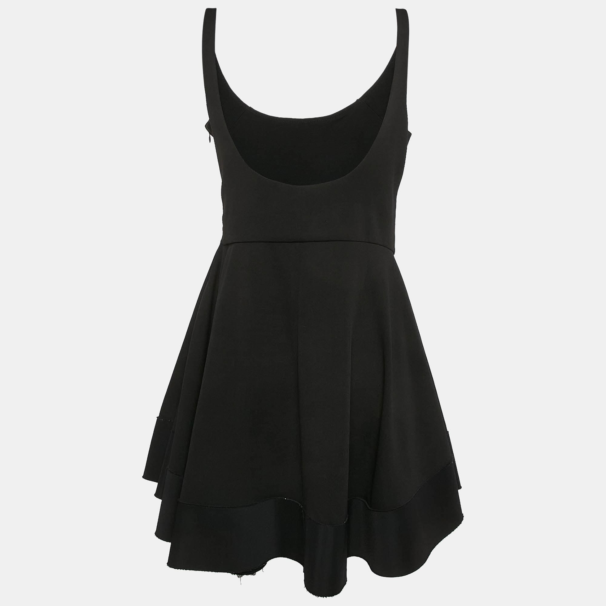 And r Black Jersey Fit And Flare Mini Dress