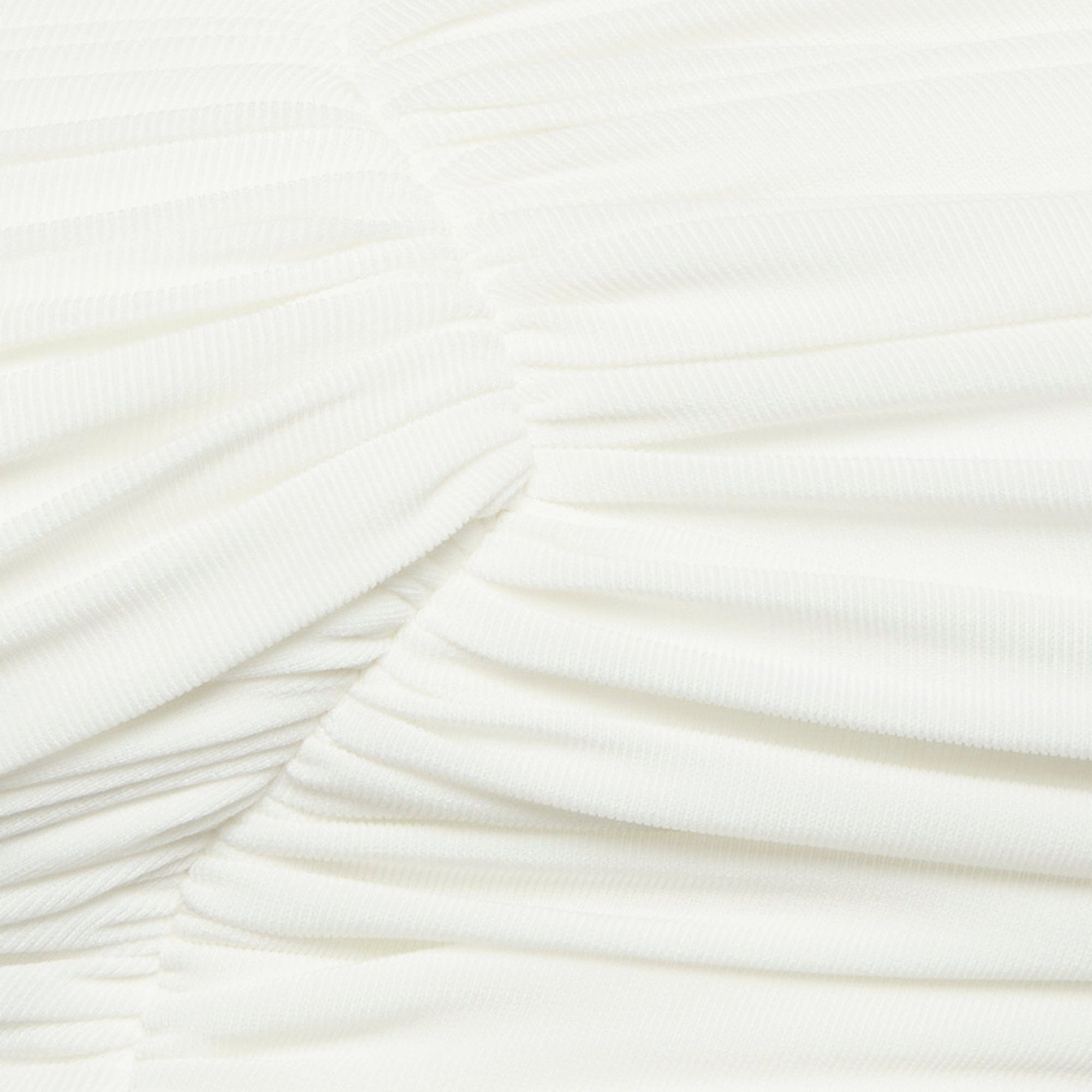 WHITE* Chat By C. Dam White Jersey Draped Off Shoulder Dami Top