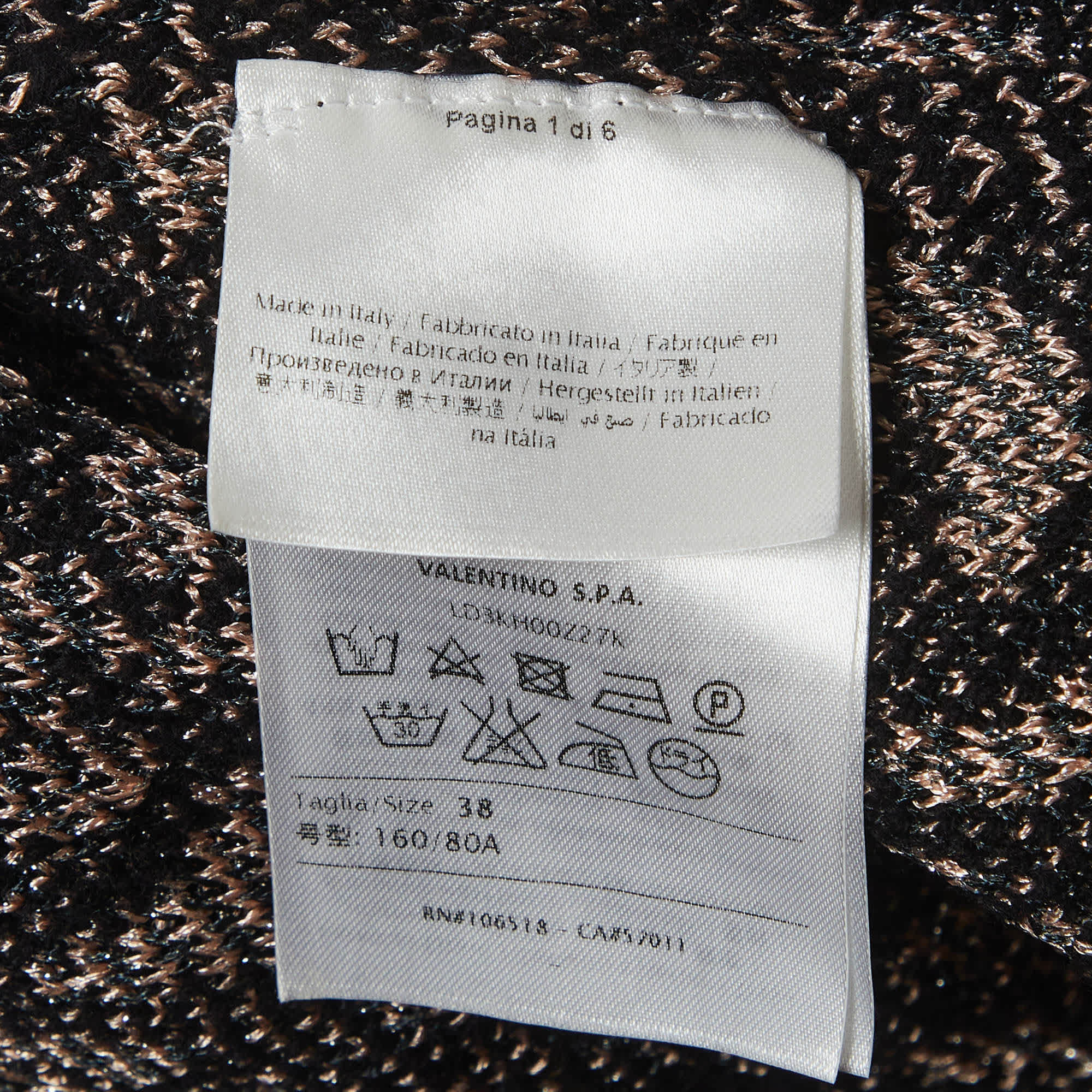 M Missoni Black Patterned Lurex Knit Long Cardigan