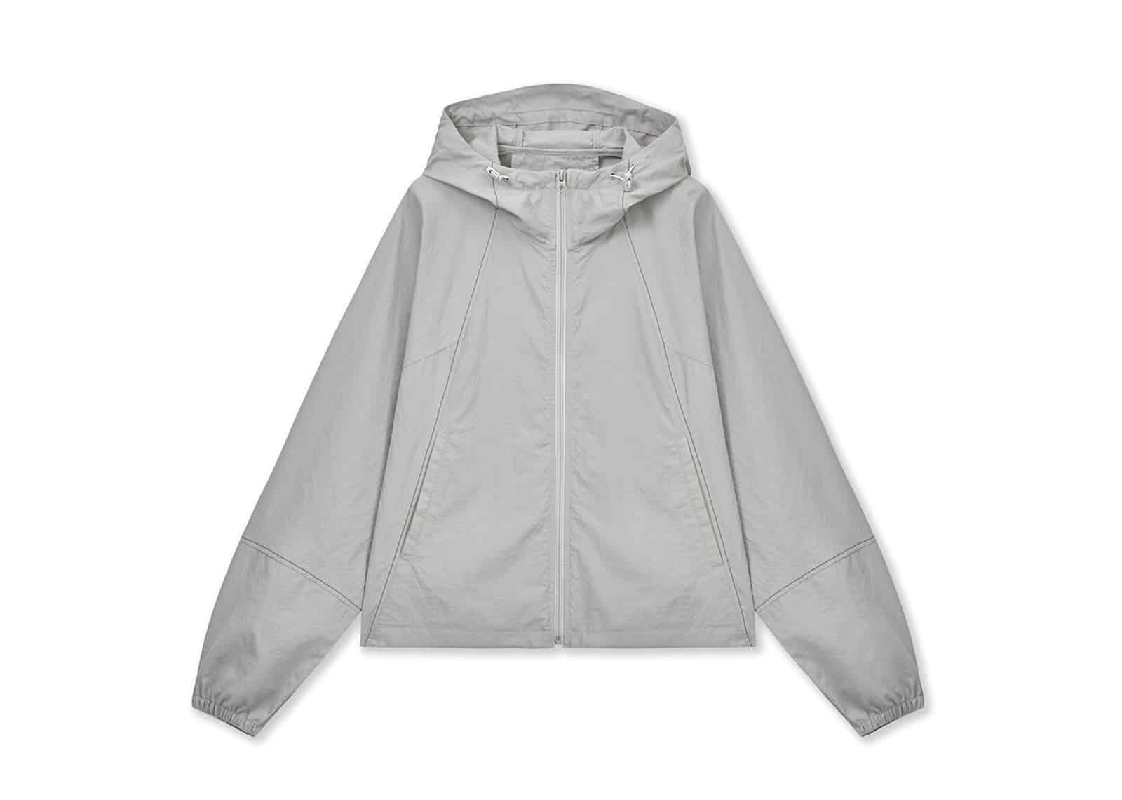 Matin Kim Cropped Back Logo Hoody Wind Breaker Light Beige JP006