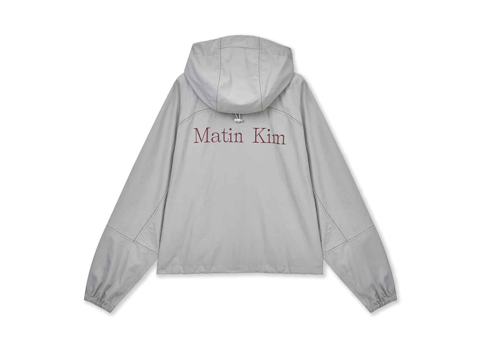 Matin Kim Cropped Back Logo Hoody Wind Breaker Light Beige JP006