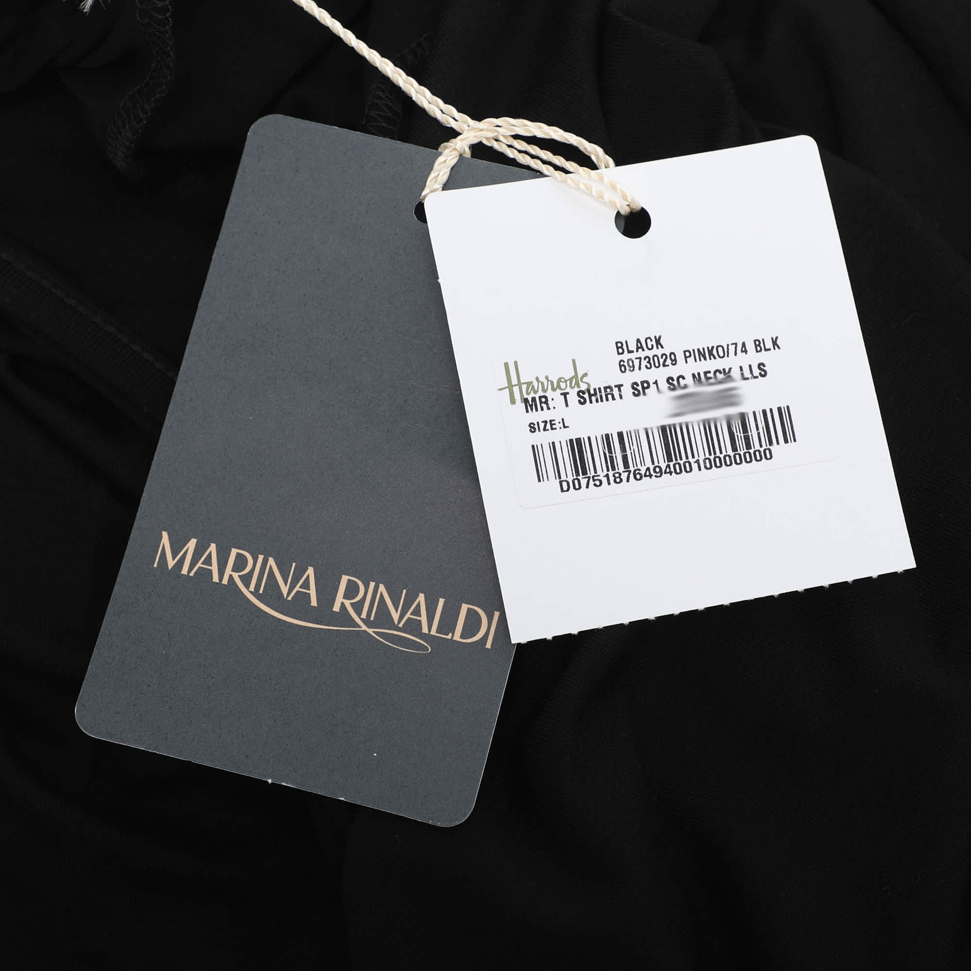 Marina Rinaldi Black Jersey Long Sleeve Top