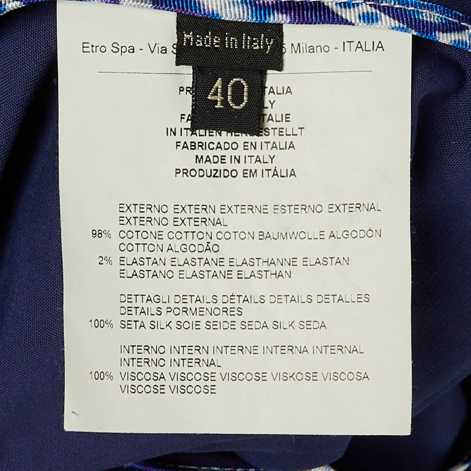 Blue Cotton Single Breasted Blazer