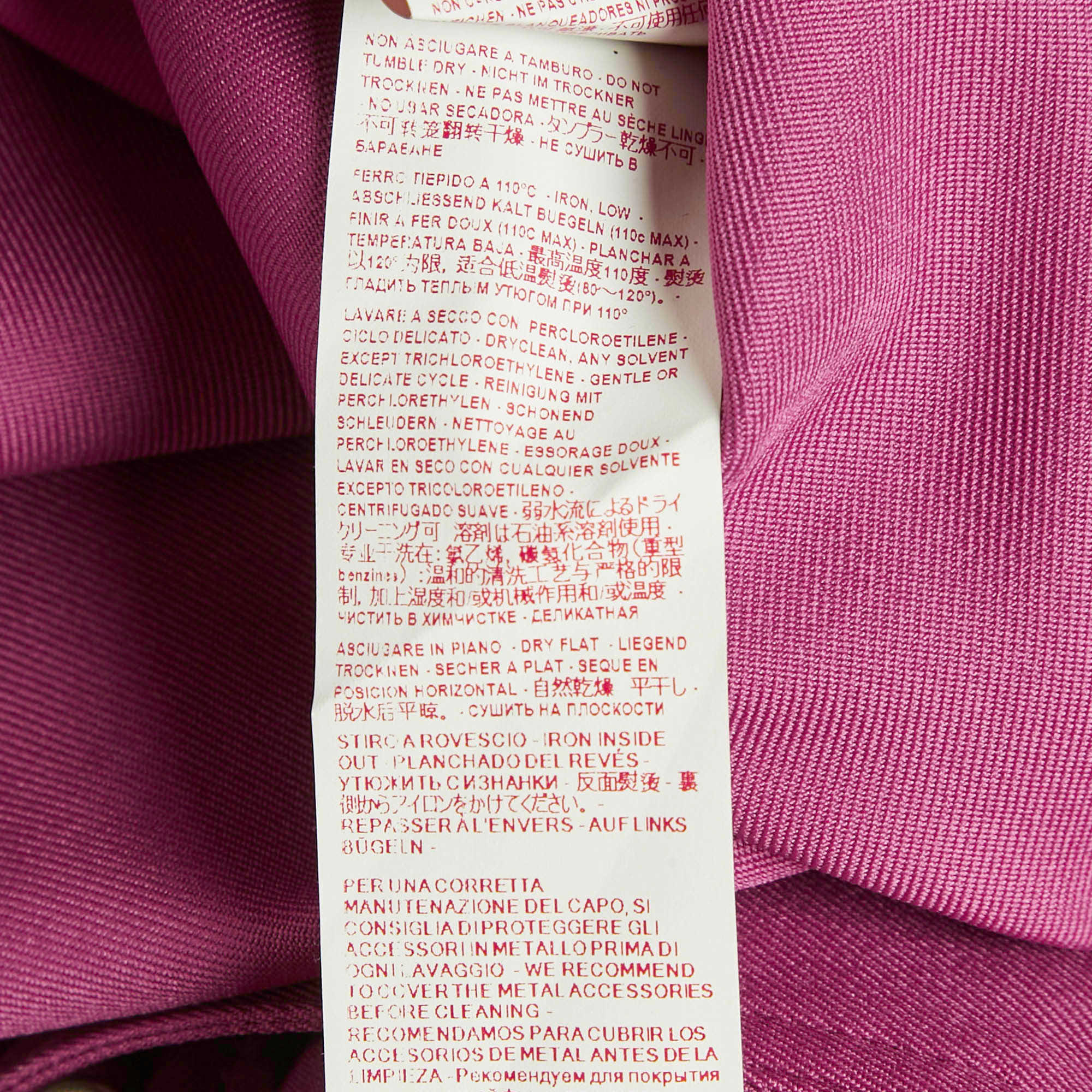 GABARDINE Marni Magenta Gabardine Ruched Asymmetric Midi Skirt