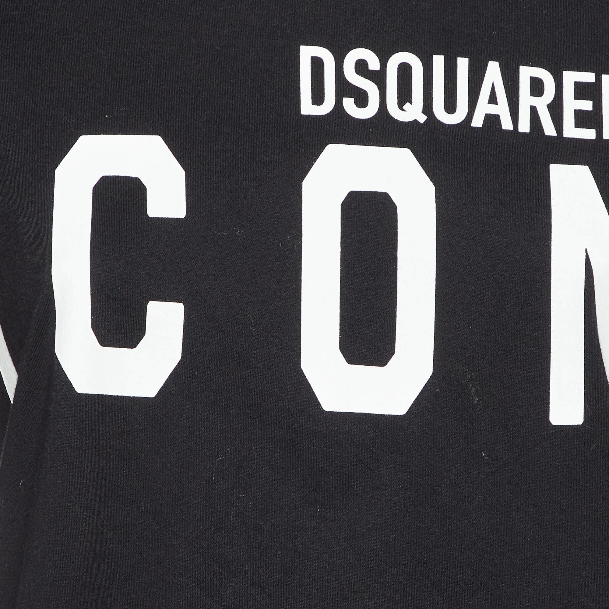 Logo Black Logo Printed Icon Cotton Regular Fit T - Shirt