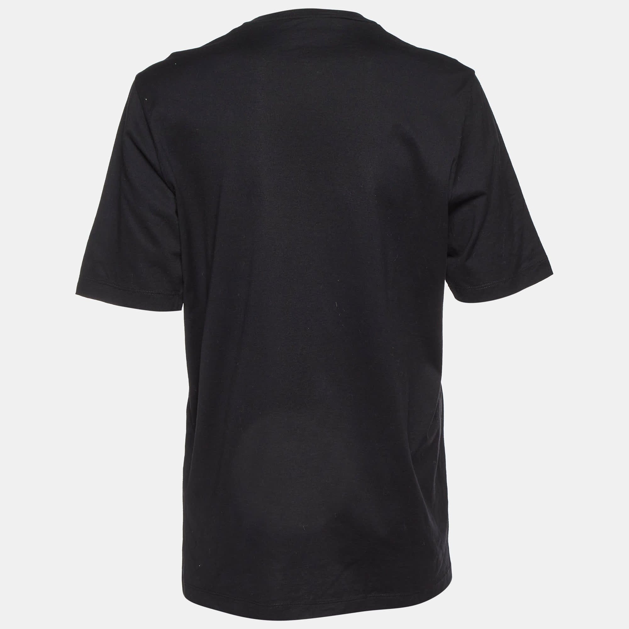 Logo Black Logo Printed Icon Cotton Regular Fit T - Shirt