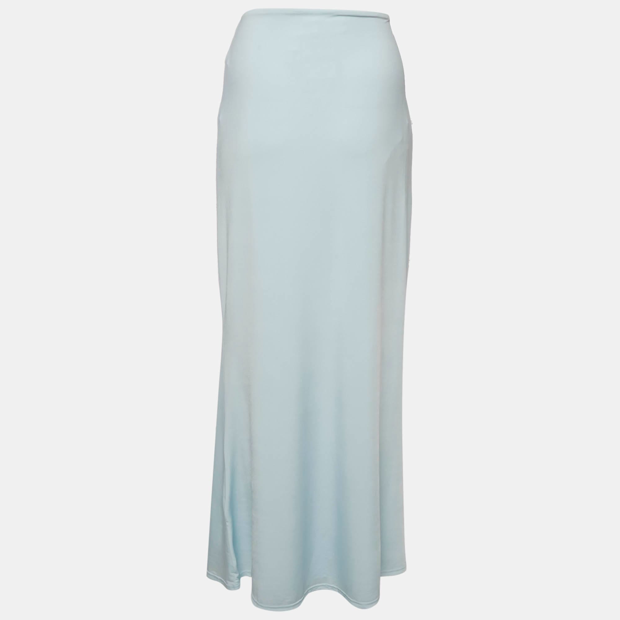 Blue Meshki Blue Jersey Maxi Skirt