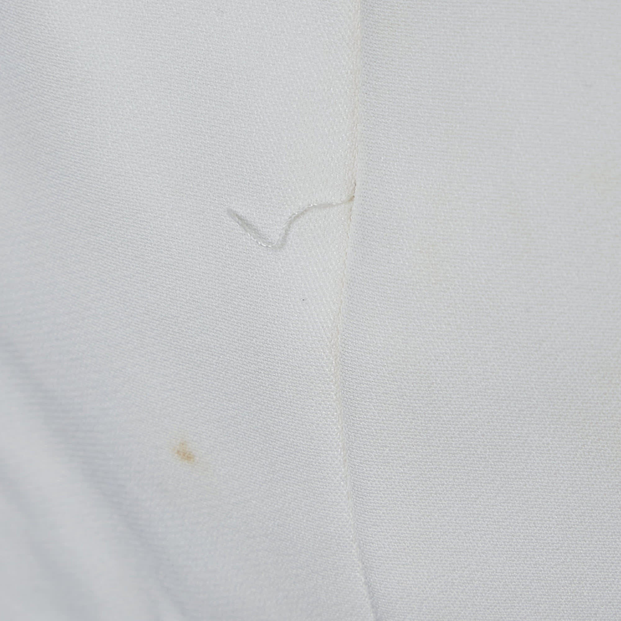 White Embroidered Crepe Sleeveless Dress