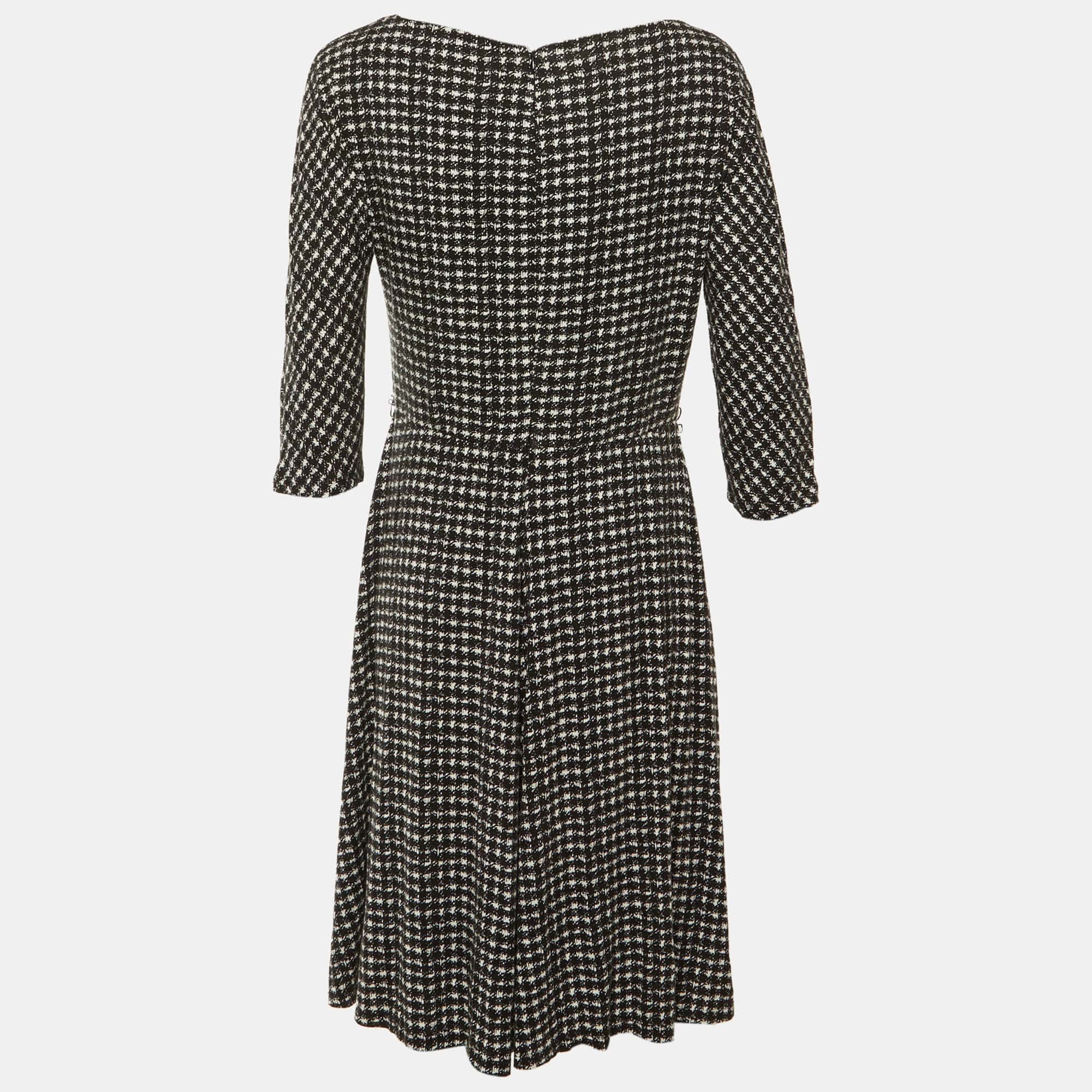 Max Mara Studio Black Printed Jersey Midi Dress
