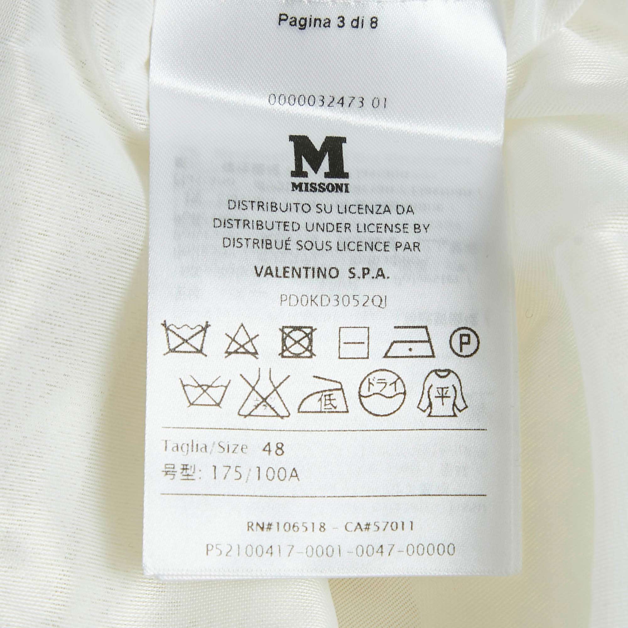 M Missoni White Patterned Knit Sleeveless Long Dress