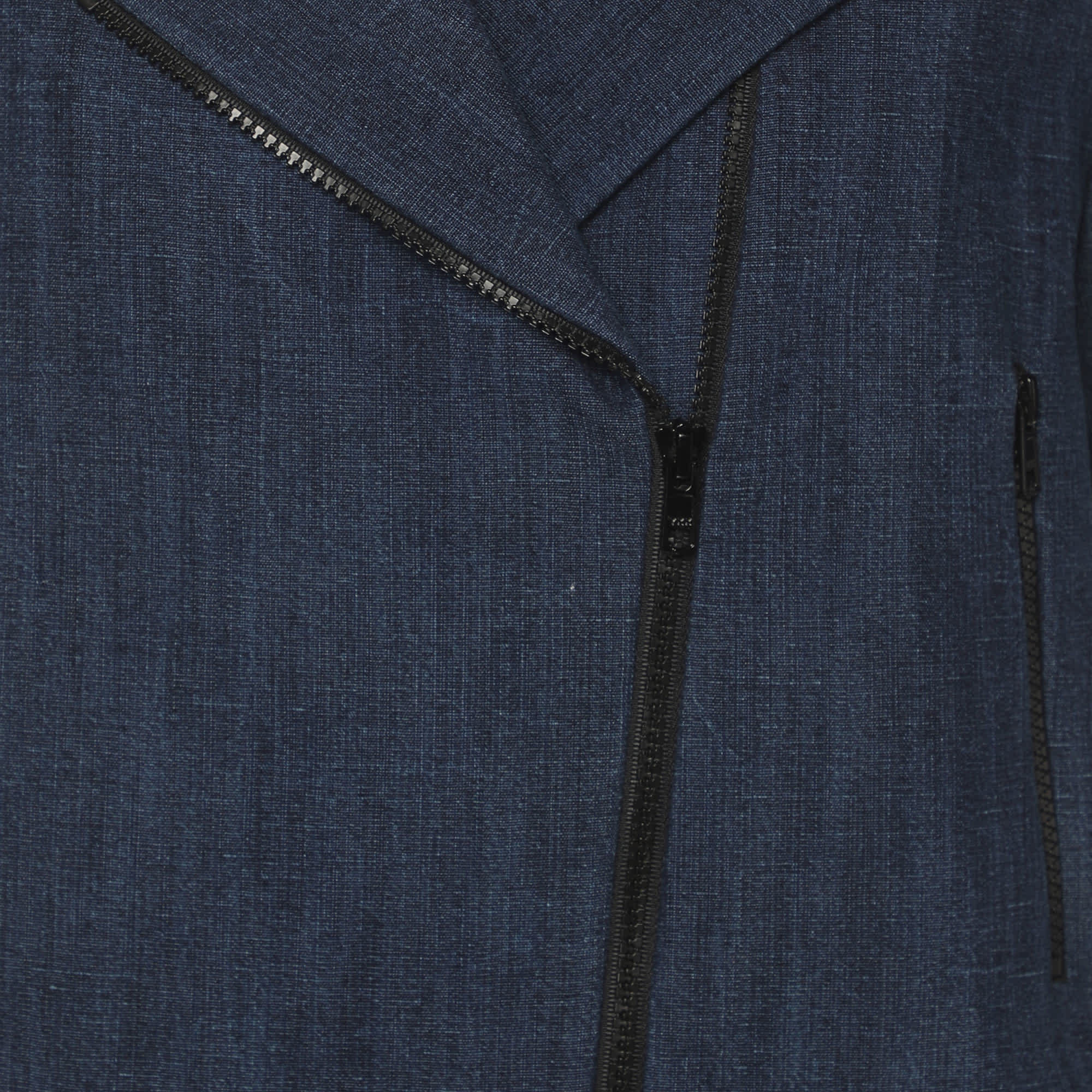 Blue Denim Short Sleeve Blazer Jacket