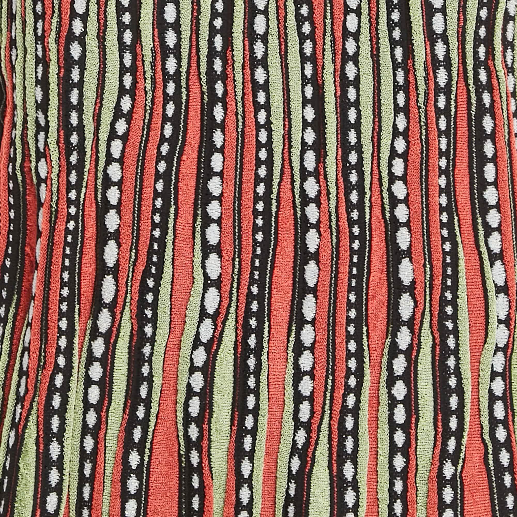 M Missoni Multicolor Patterned Knit Sleeveless Mini Dress