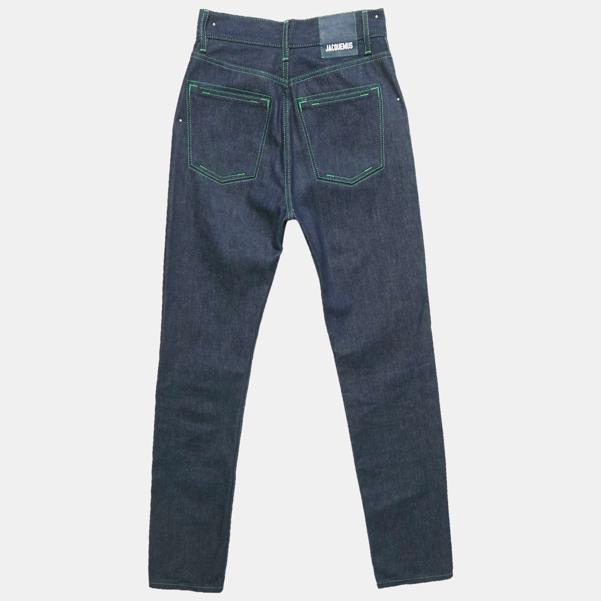 Blue Denim Le De Nimes High - Rise Jeans S/waist 25"