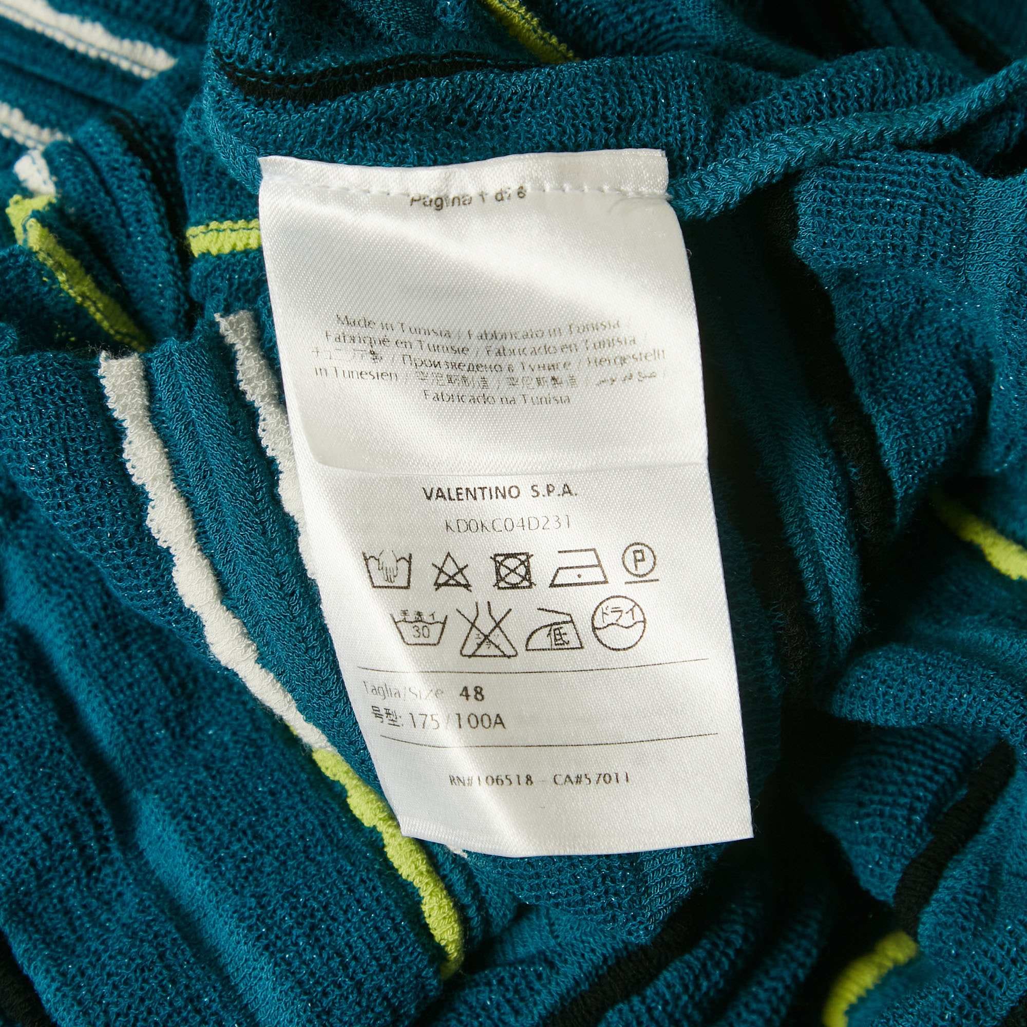 M Missoni Sea Green Wave Pattern Knit T - Shirt