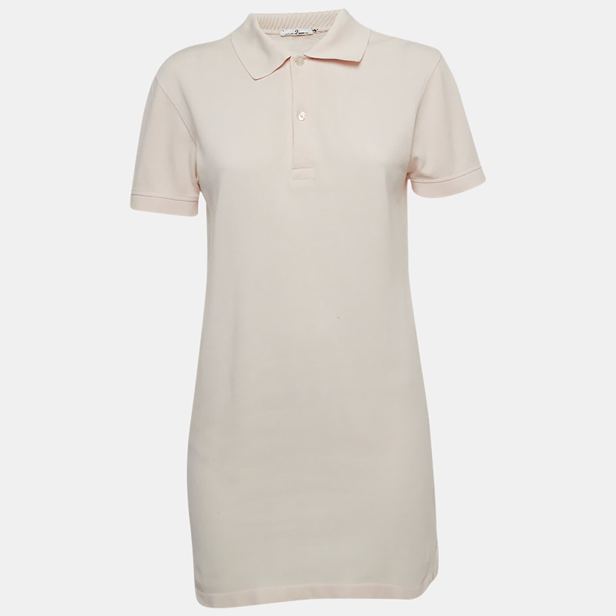 Ch Carolina Herrera Light Pink Cotton Mini Polo Dress