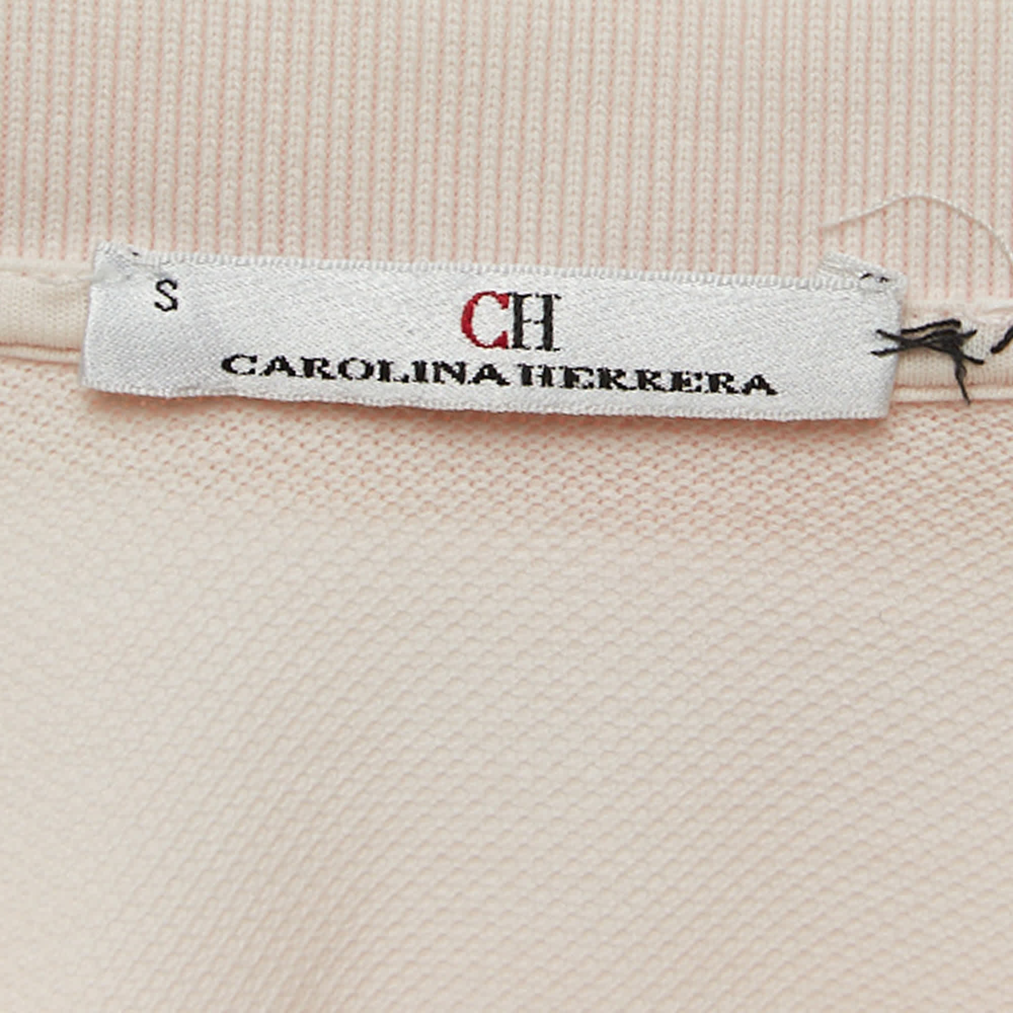 Ch Carolina Herrera Light Pink Cotton Mini Polo Dress