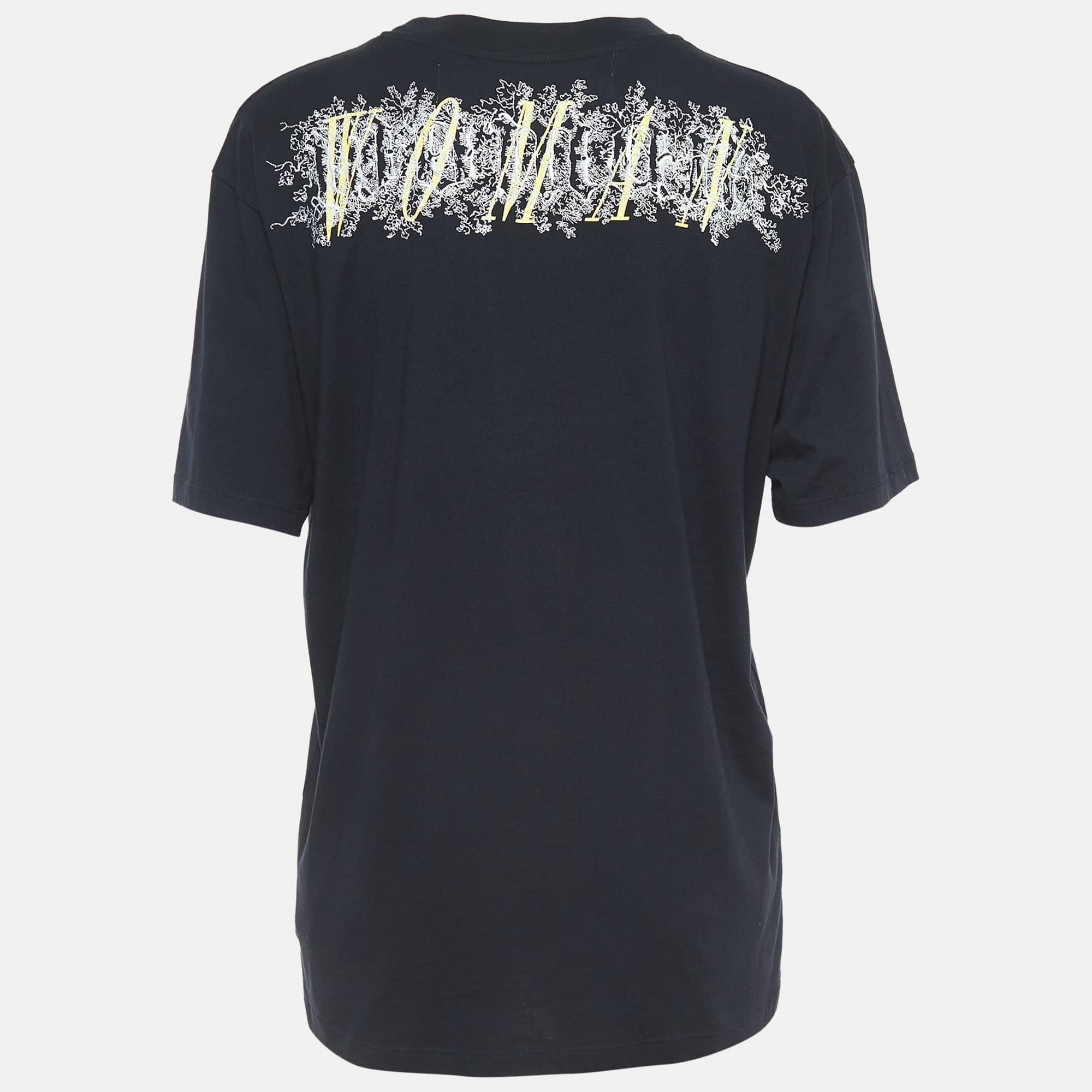 Retro Black Retro Print Cotton Half Sleeve T - Shirt