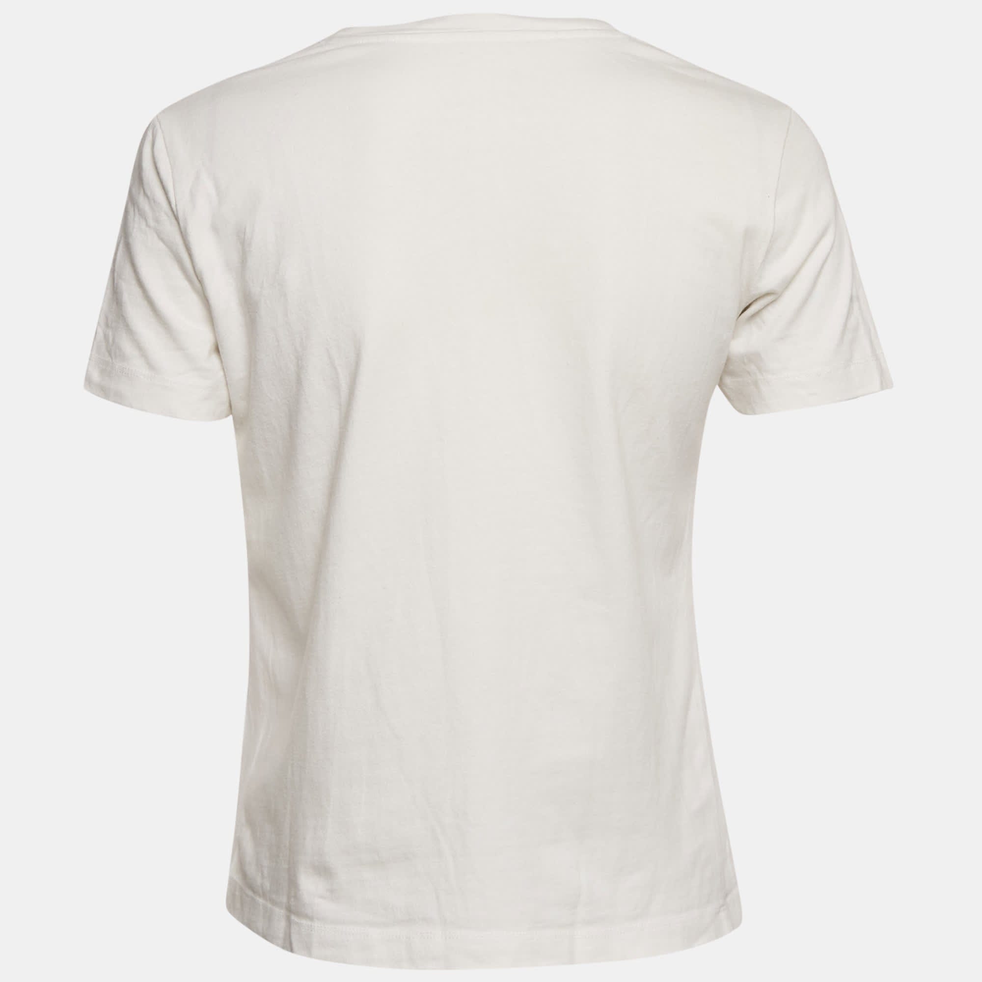 White Beaded Jersey Crewneck T - Shirt